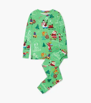 12 Days of Christmas Green Pajama Set -Hatley