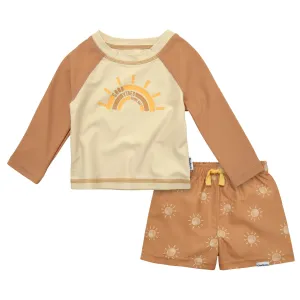 2-Piece Baby & Toddler Boys UPF 50  Suns Rash Guard & Swim Trunks Set Gerber Childrenswea