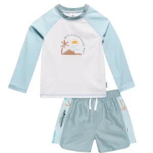 2-Piece Baby & Toddler Boys UPF 50  Surf Rash Guard & Swim Trunks Set Gerber Childrenswea