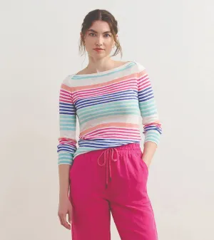 3/4 Sleeve Knit Breton - Cherry Stripes -Hatley