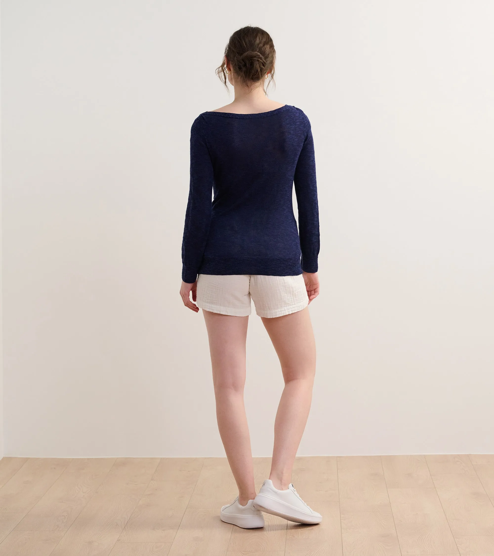 3/4 Sleeve Knit Breton - Navy -Hatley