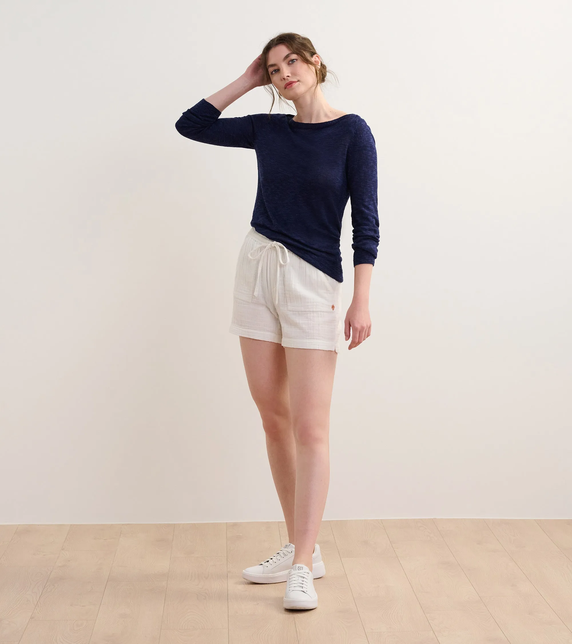 3/4 Sleeve Knit Breton - Navy -Hatley