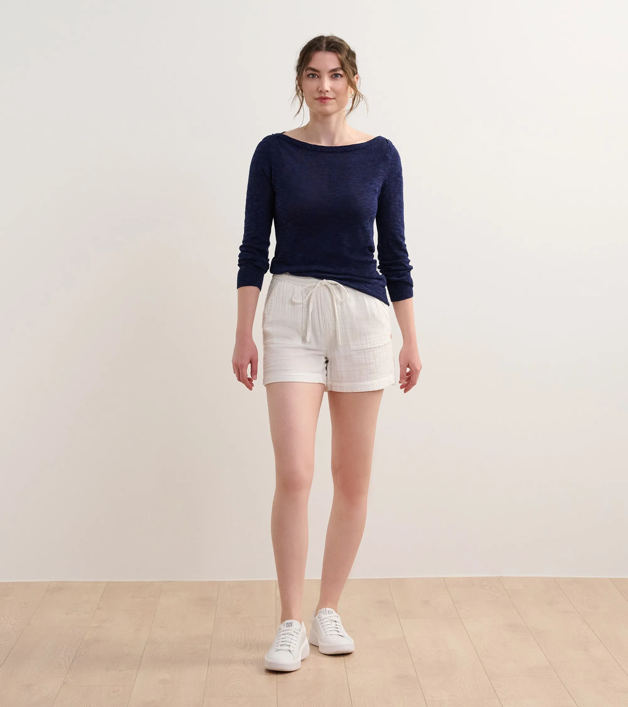 3/4 Sleeve Knit Breton - Navy -Hatley