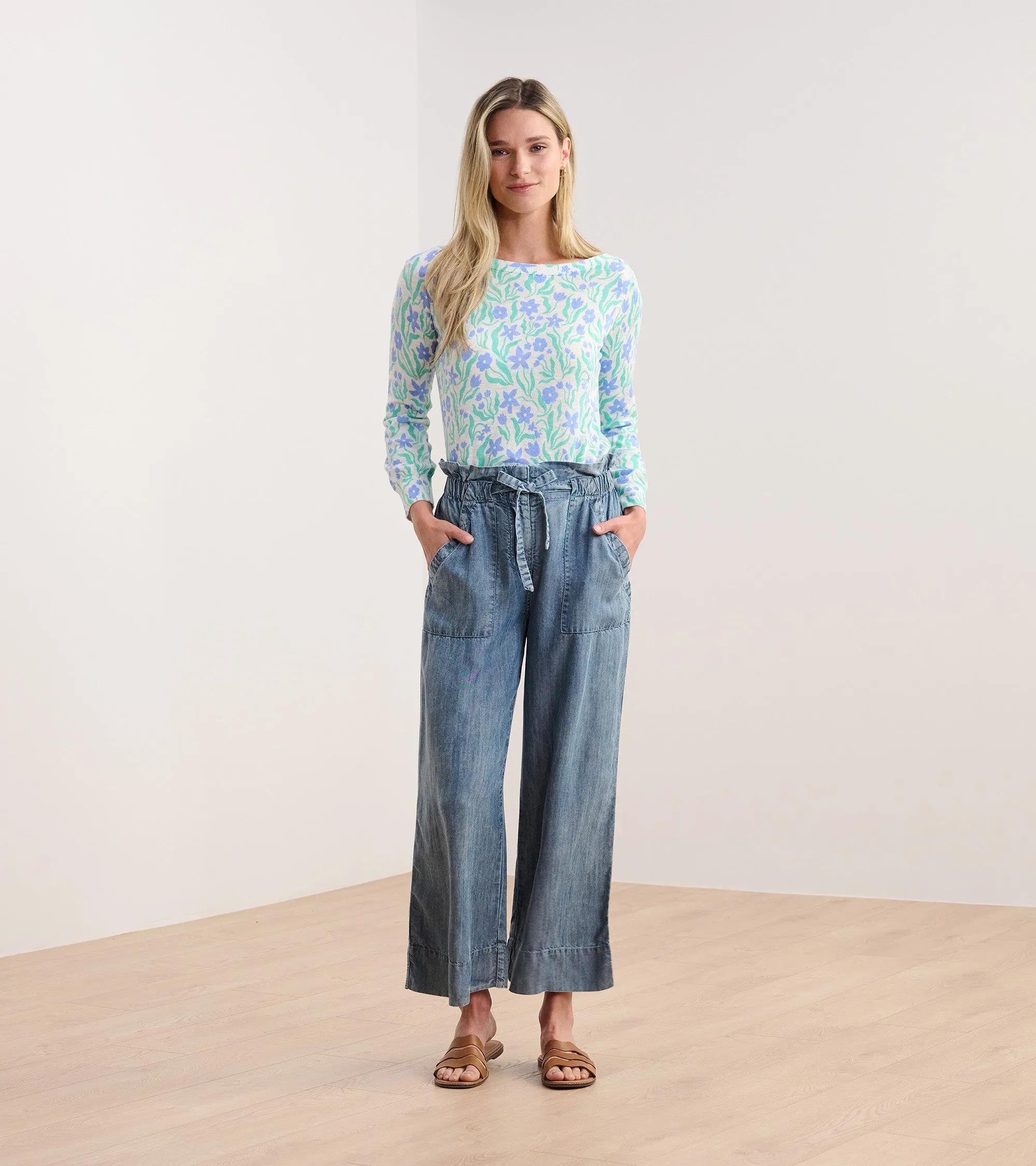 3/4 Sleeve Knit Breton - Painted Flowers -Hatley
