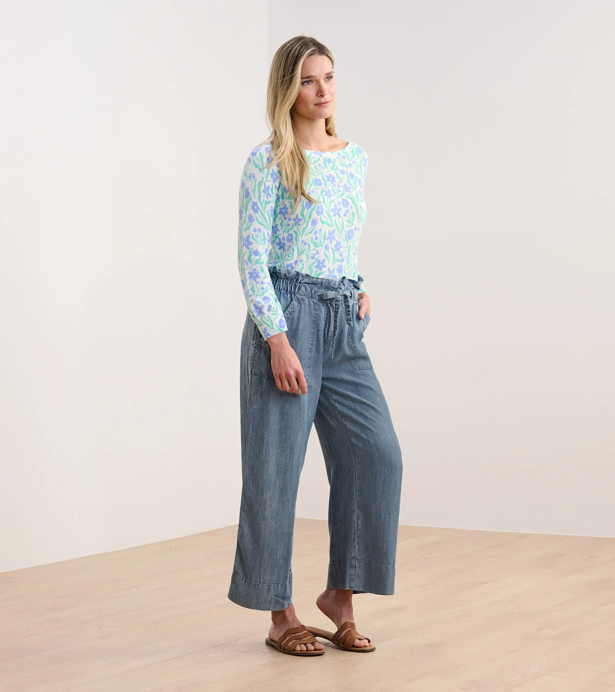 3/4 Sleeve Knit Breton - Painted Flowers -Hatley
