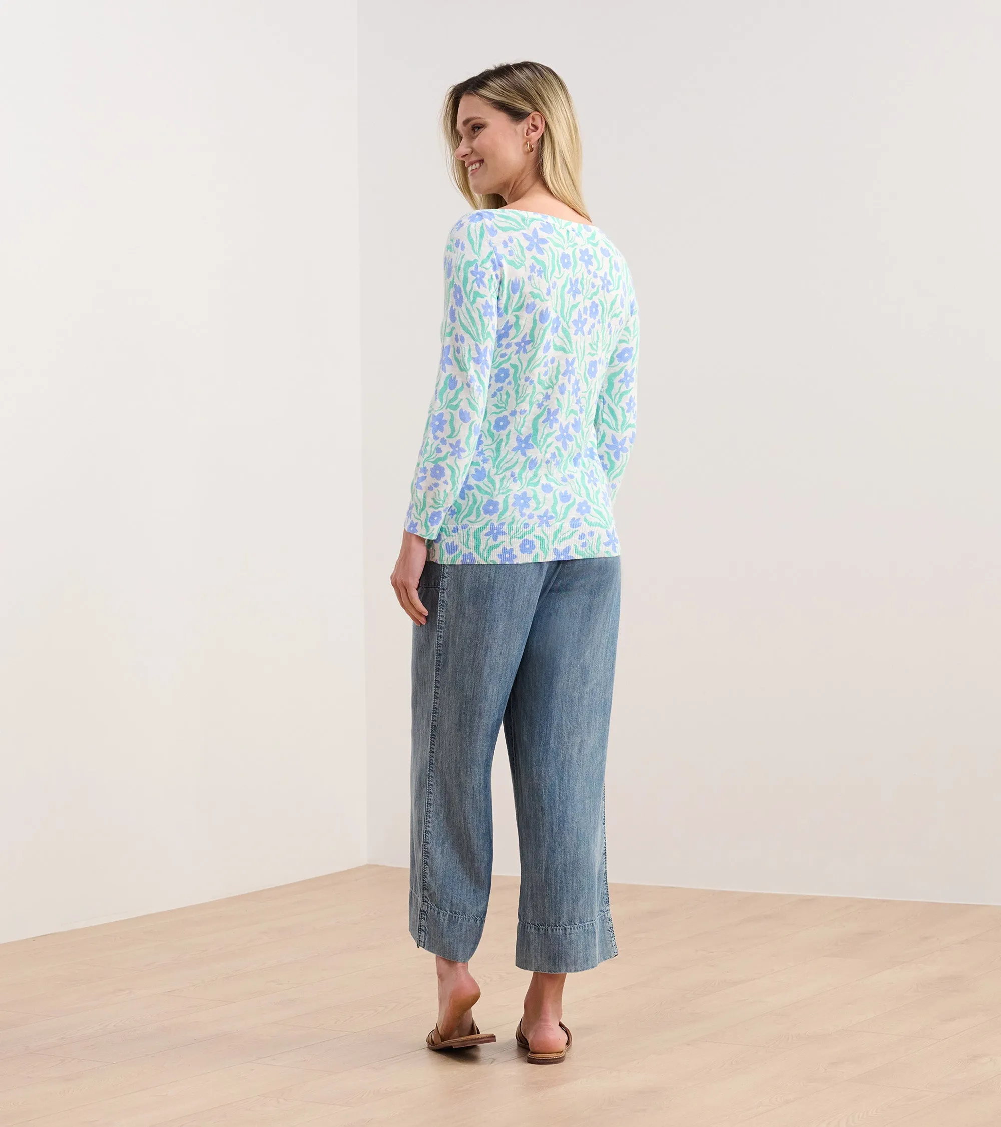 3/4 Sleeve Knit Breton - Painted Flowers -Hatley