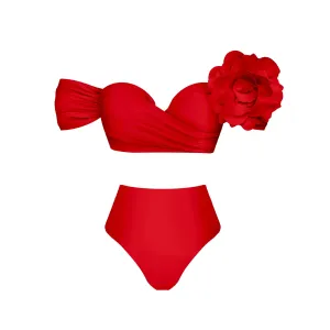 3D Flower Bikini Low Waist Swimwear Anna Kay Co