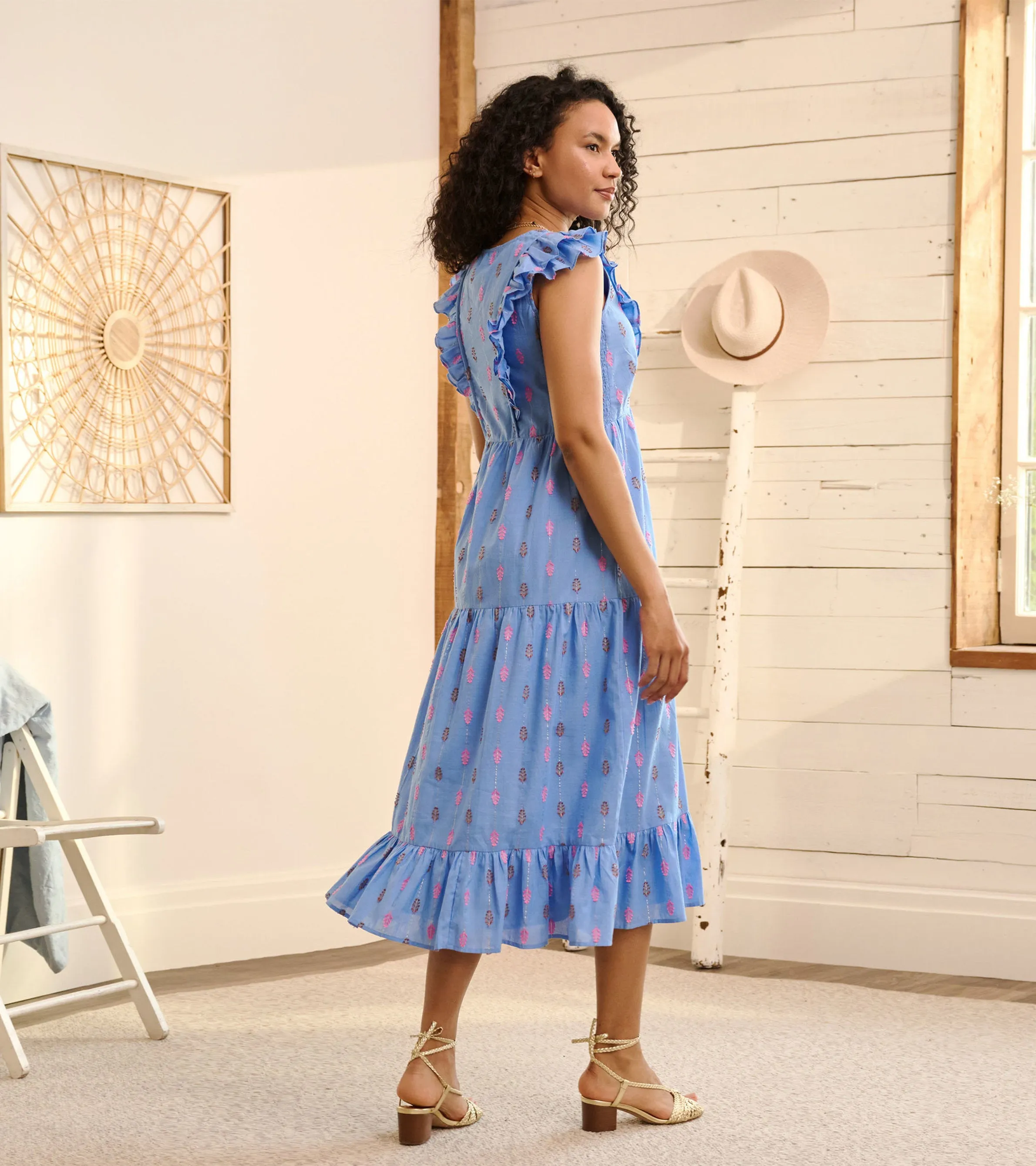 Aria Midi Dress - Rainbow Feather Dobby -Hatley