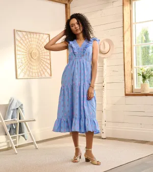 Aria Midi Dress - Rainbow Feather Dobby -Hatley