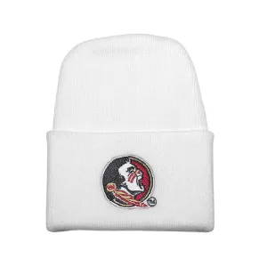 Atlanta Hosiery Seminole Logo Newborn Knit Cap - White