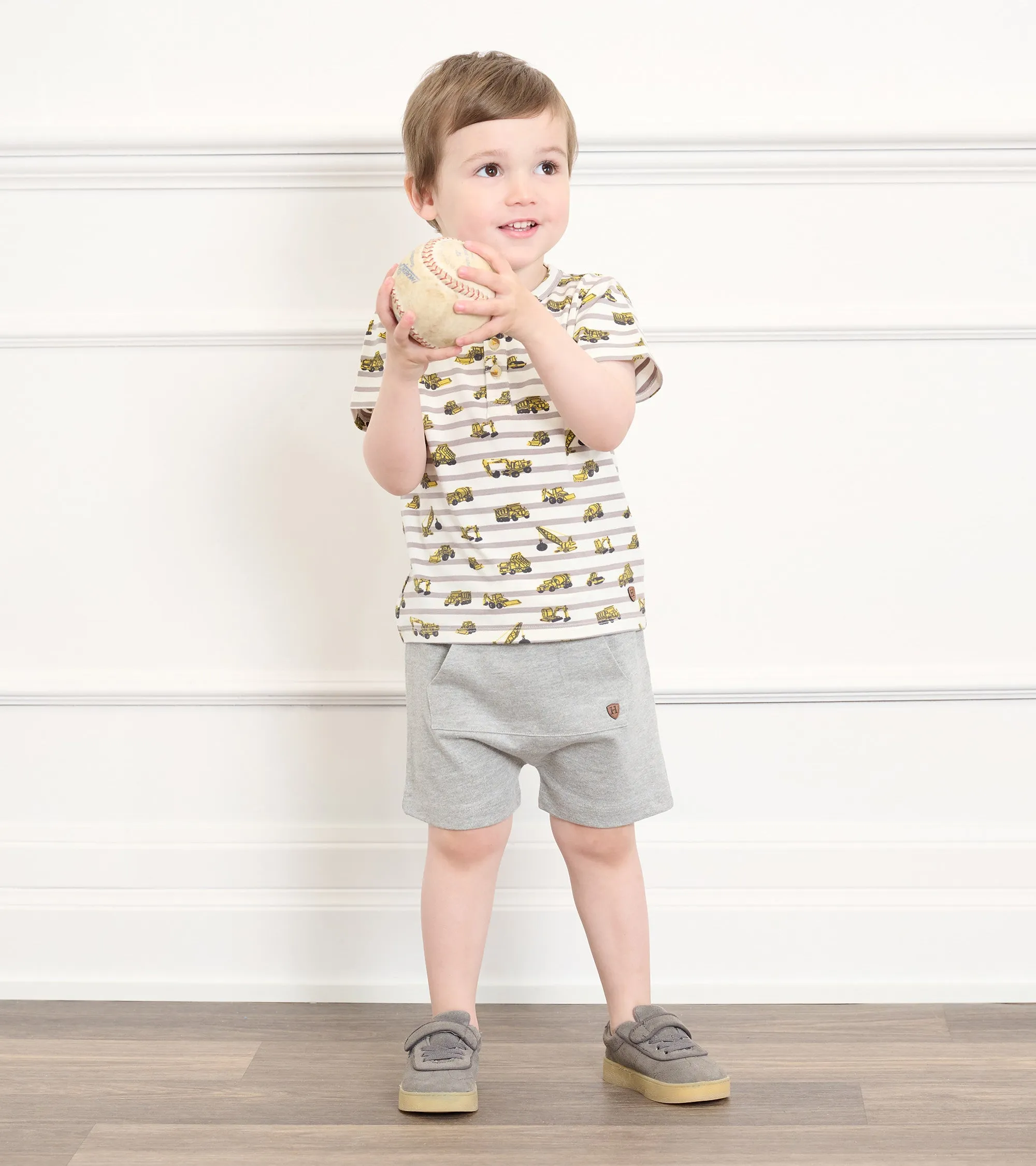Baby & Toddler Boys Athletic Grey Kangaroo Shorts -Hatley