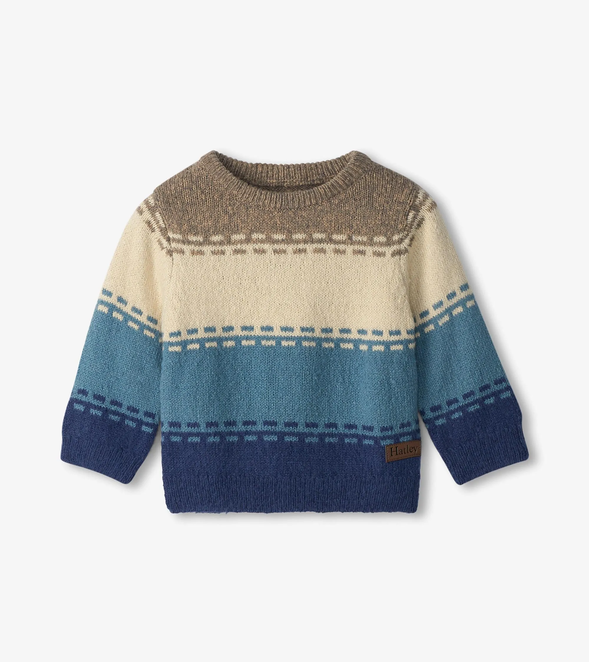 Baby & Toddler Boys Blue Combo Crew Neck Knit Sweater -Hatley