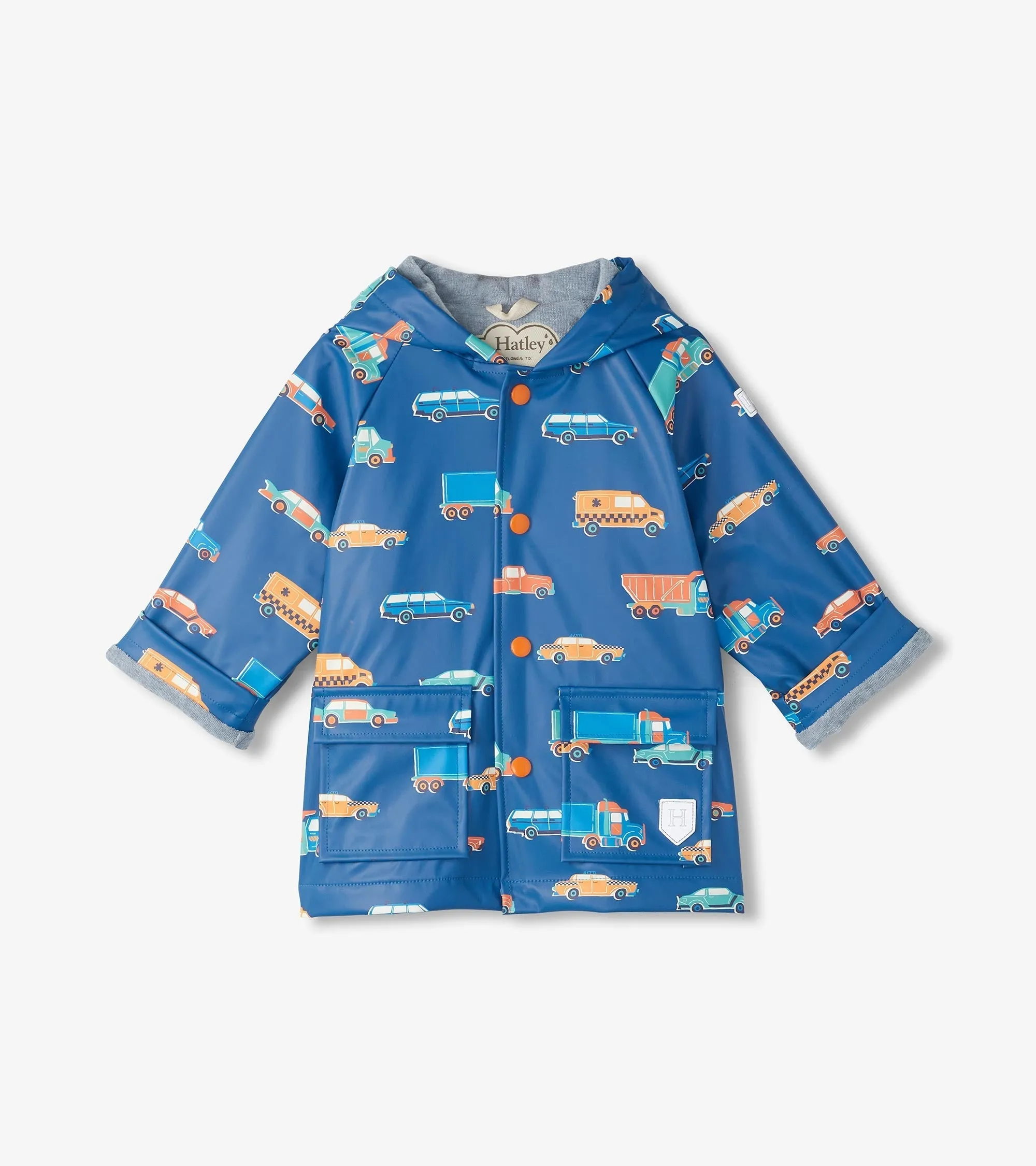Baby & Toddler Boys Driving Cars Button-Up Rain Jacket -Hatley