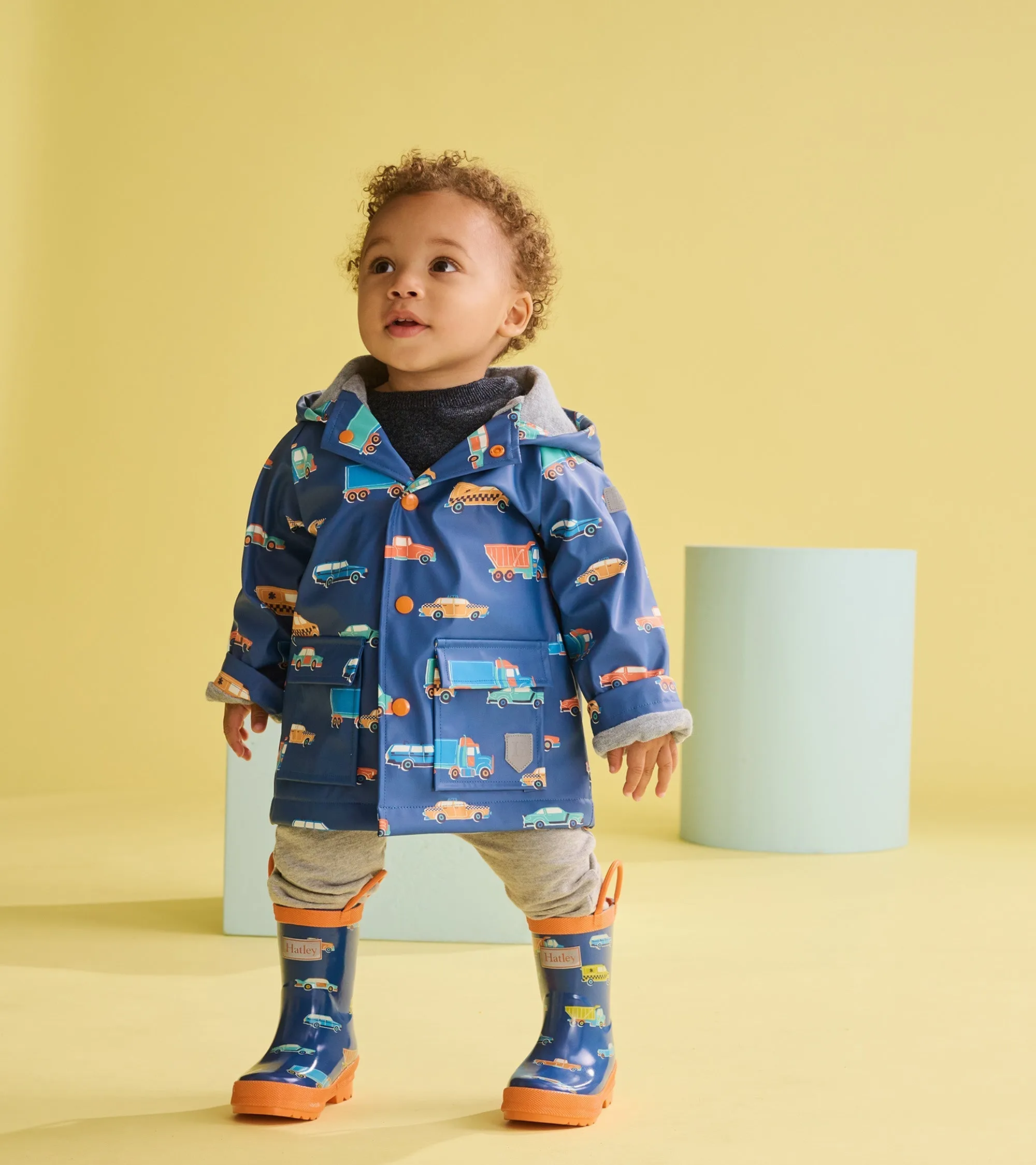 Baby & Toddler Boys Driving Cars Button-Up Rain Jacket -Hatley