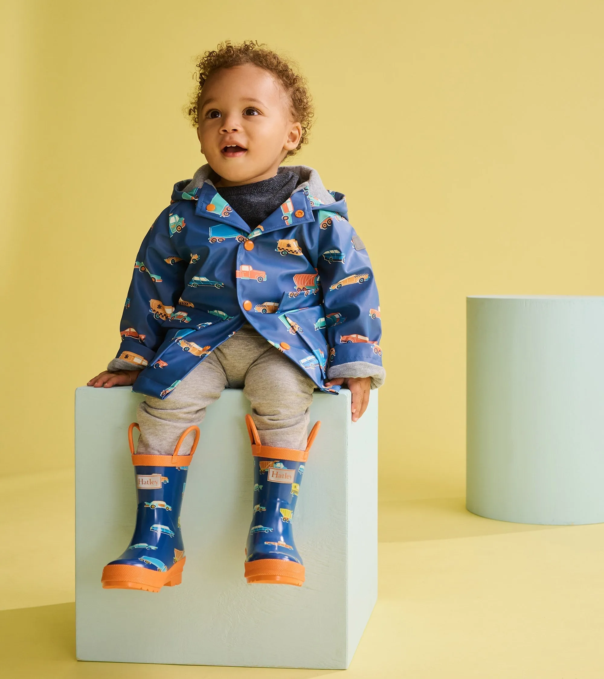 Baby & Toddler Boys Driving Cars Button-Up Rain Jacket -Hatley
