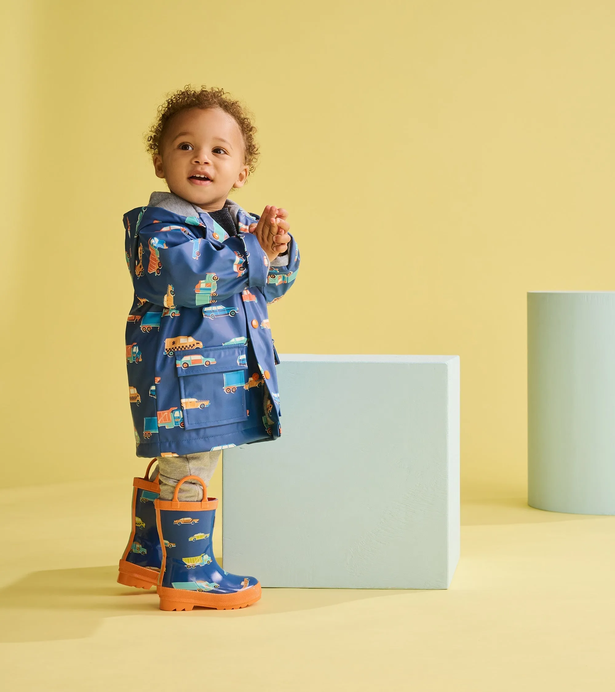 Baby & Toddler Boys Driving Cars Button-Up Rain Jacket -Hatley