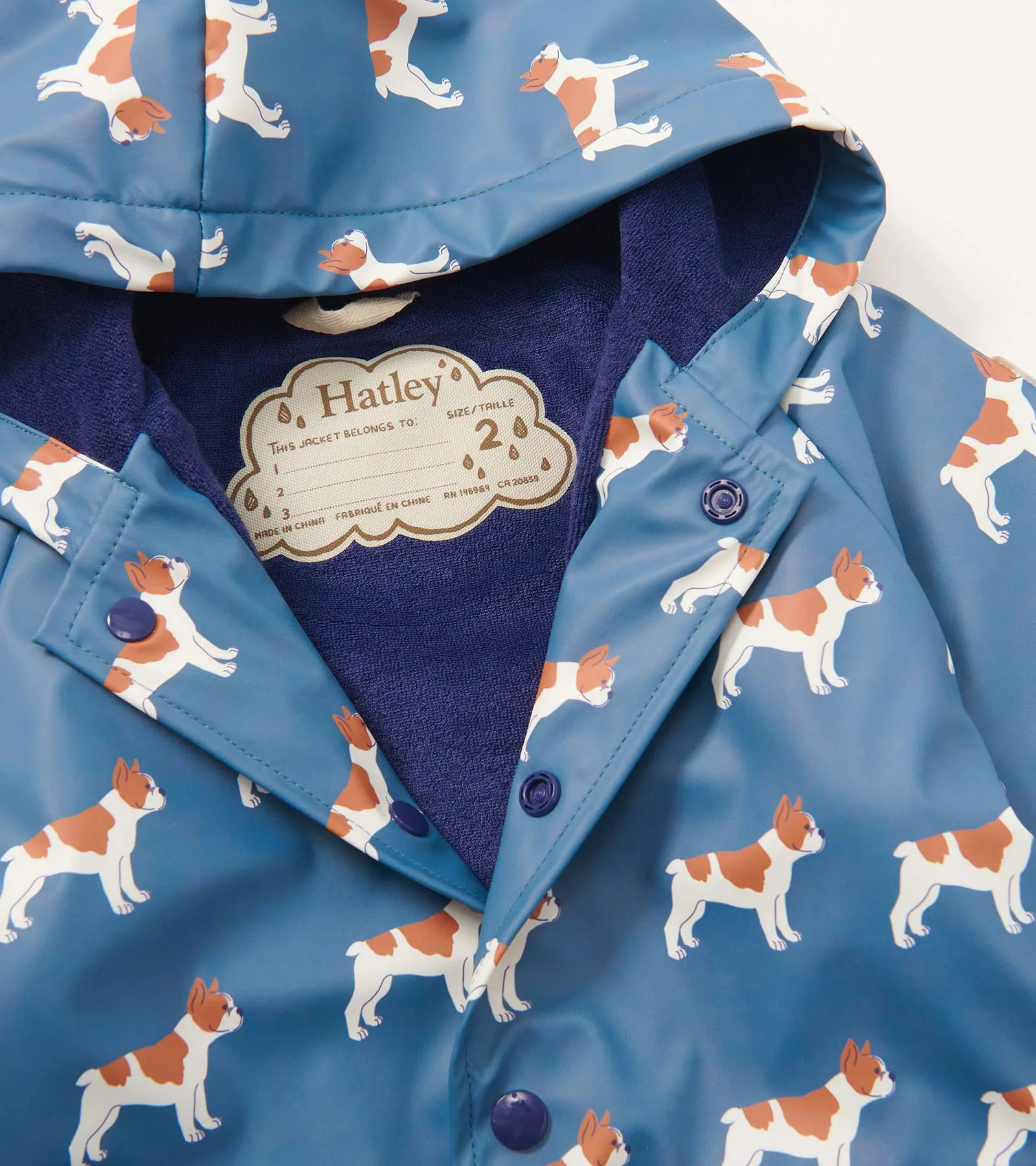 Baby & Toddler Boys French Bulldogs Button-Up Rain Jacket -Hatley