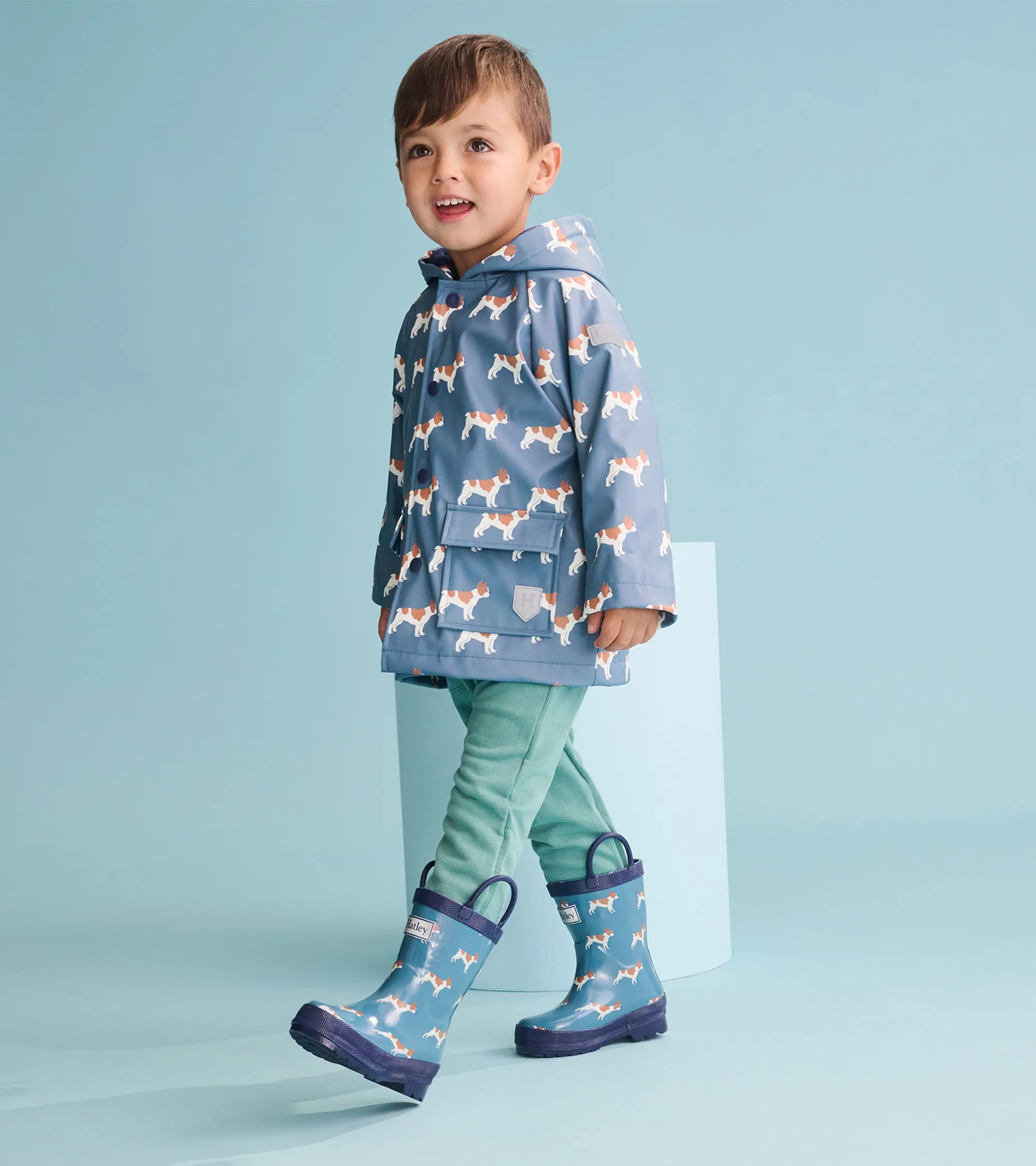 Baby & Toddler Boys French Bulldogs Button-Up Rain Jacket -Hatley