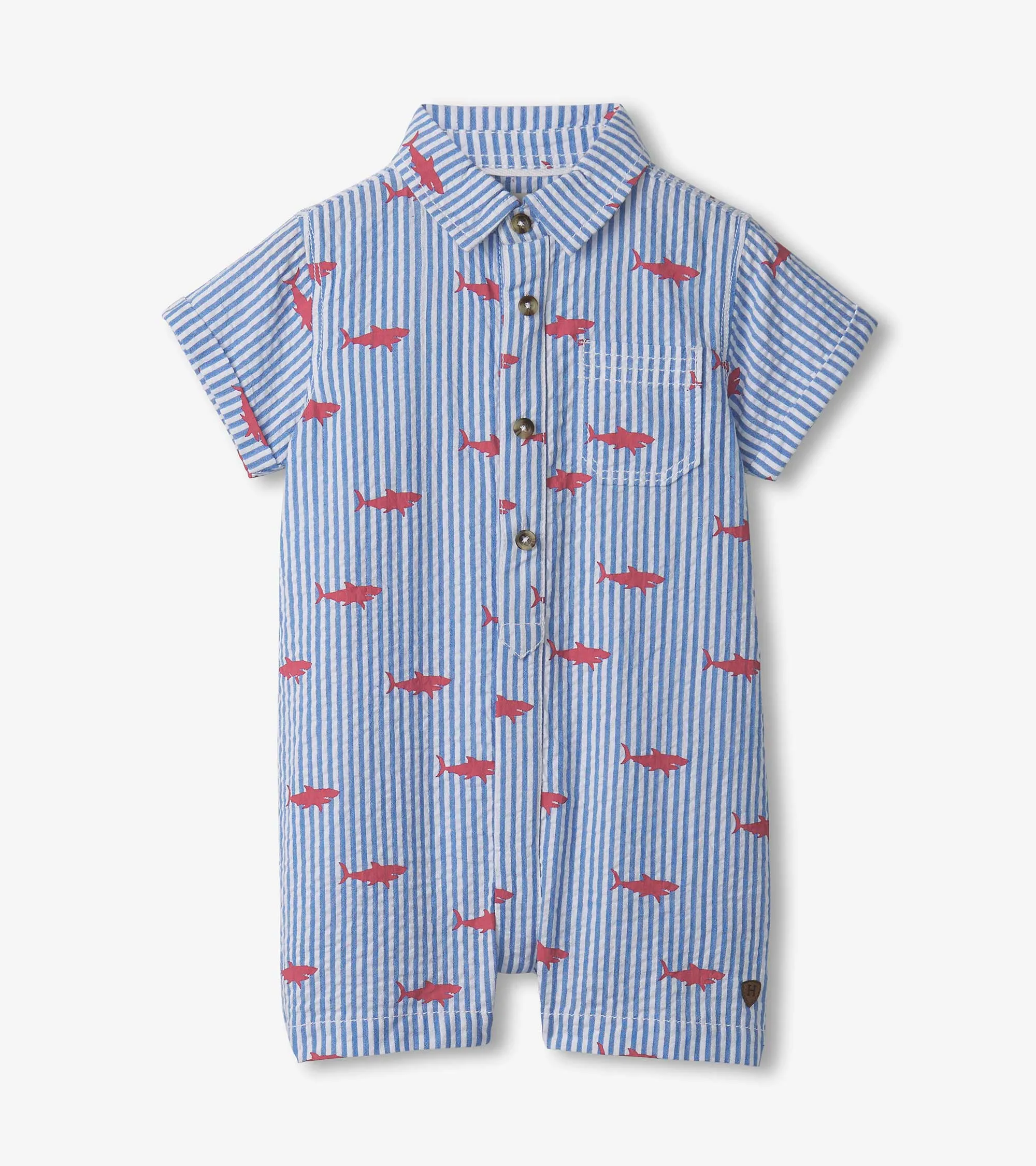 Baby & Toddler Boys Shark Silhouette Woven Romper -Hatley