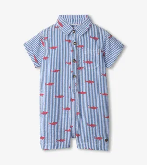 Baby & Toddler Boys Shark Silhouette Woven Romper -Hatley