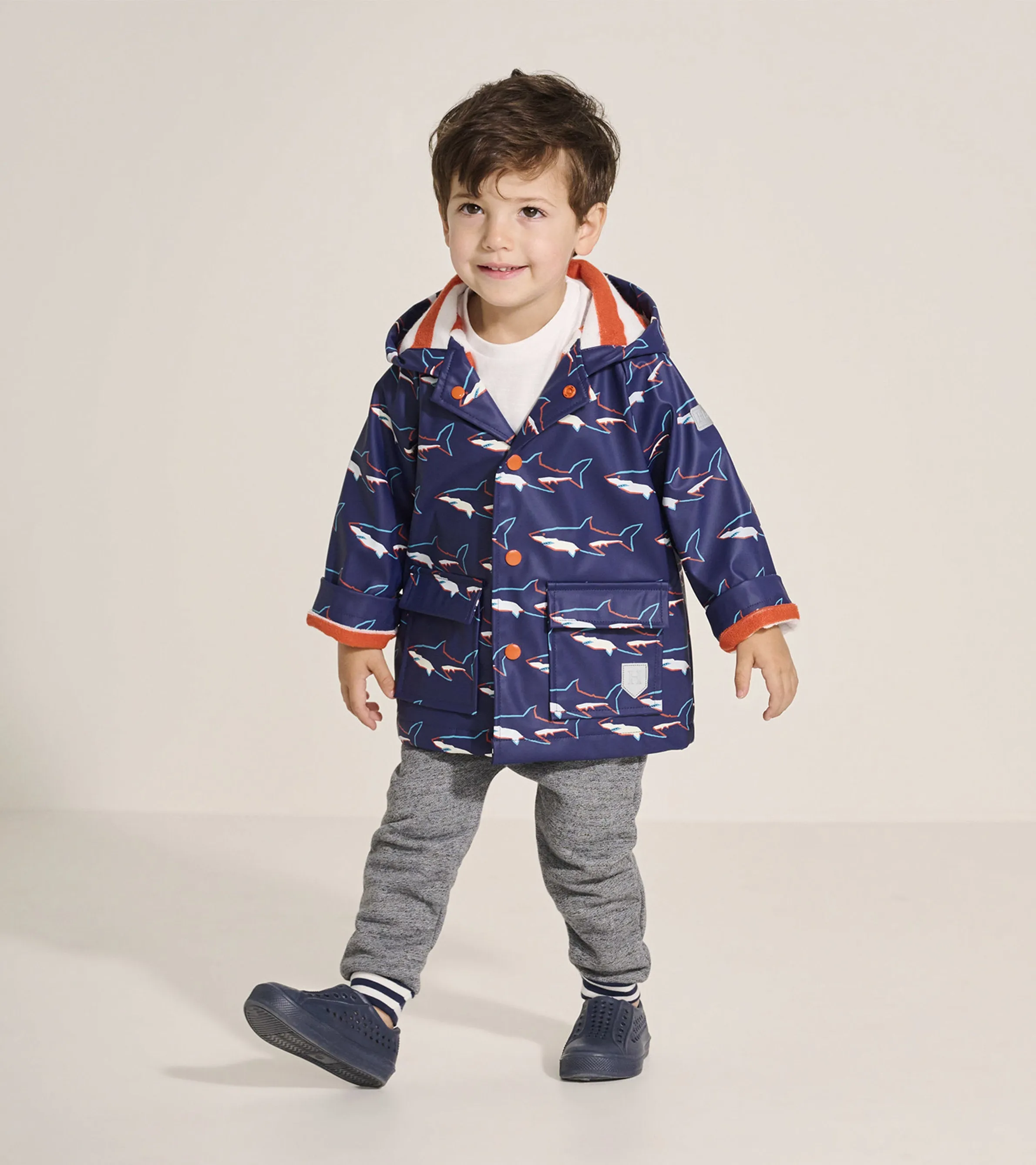 Baby & Toddler Boys Sharks Button-Up Rain Jacket -Hatley