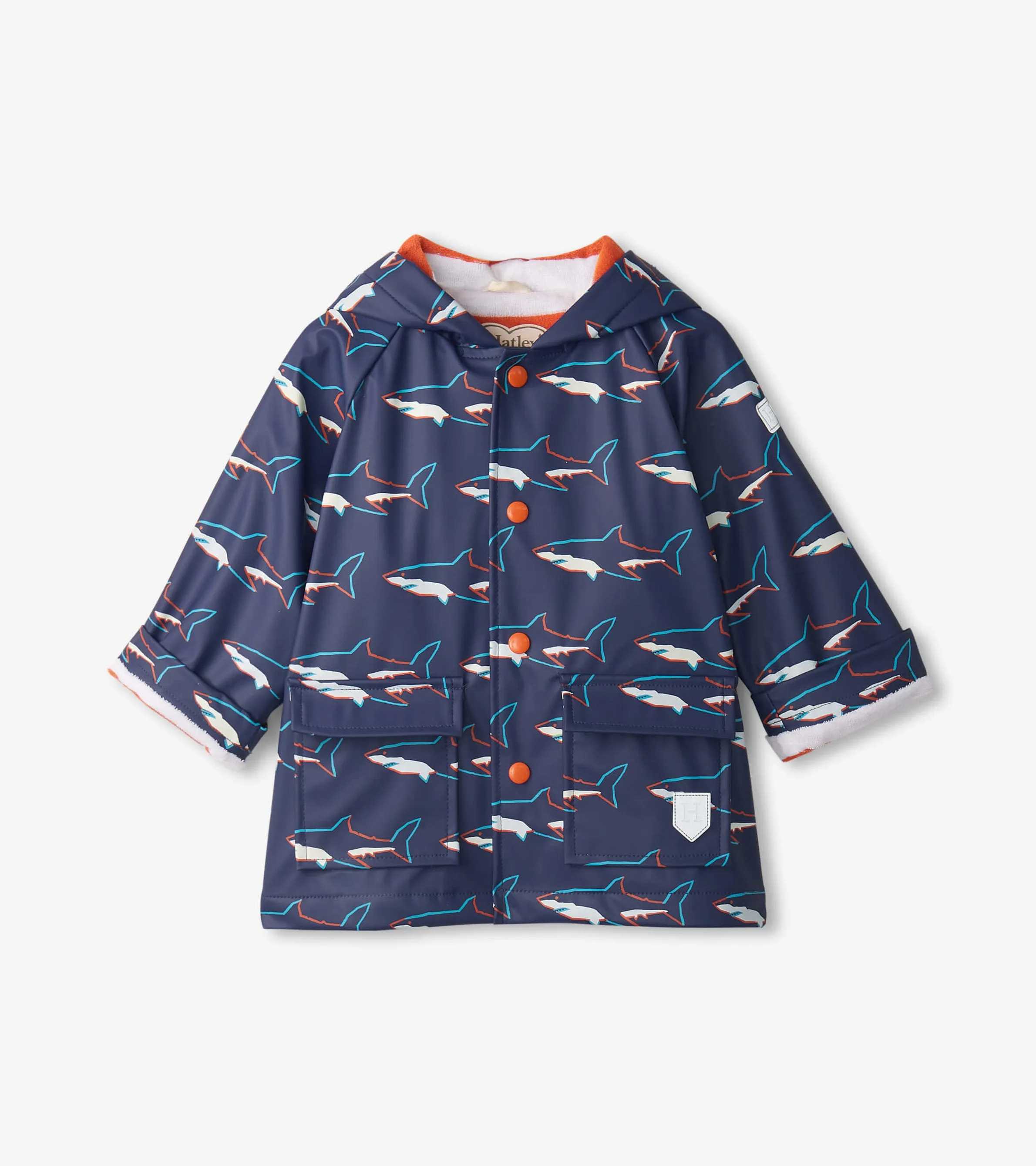Baby & Toddler Boys Sharks Button-Up Rain Jacket -Hatley