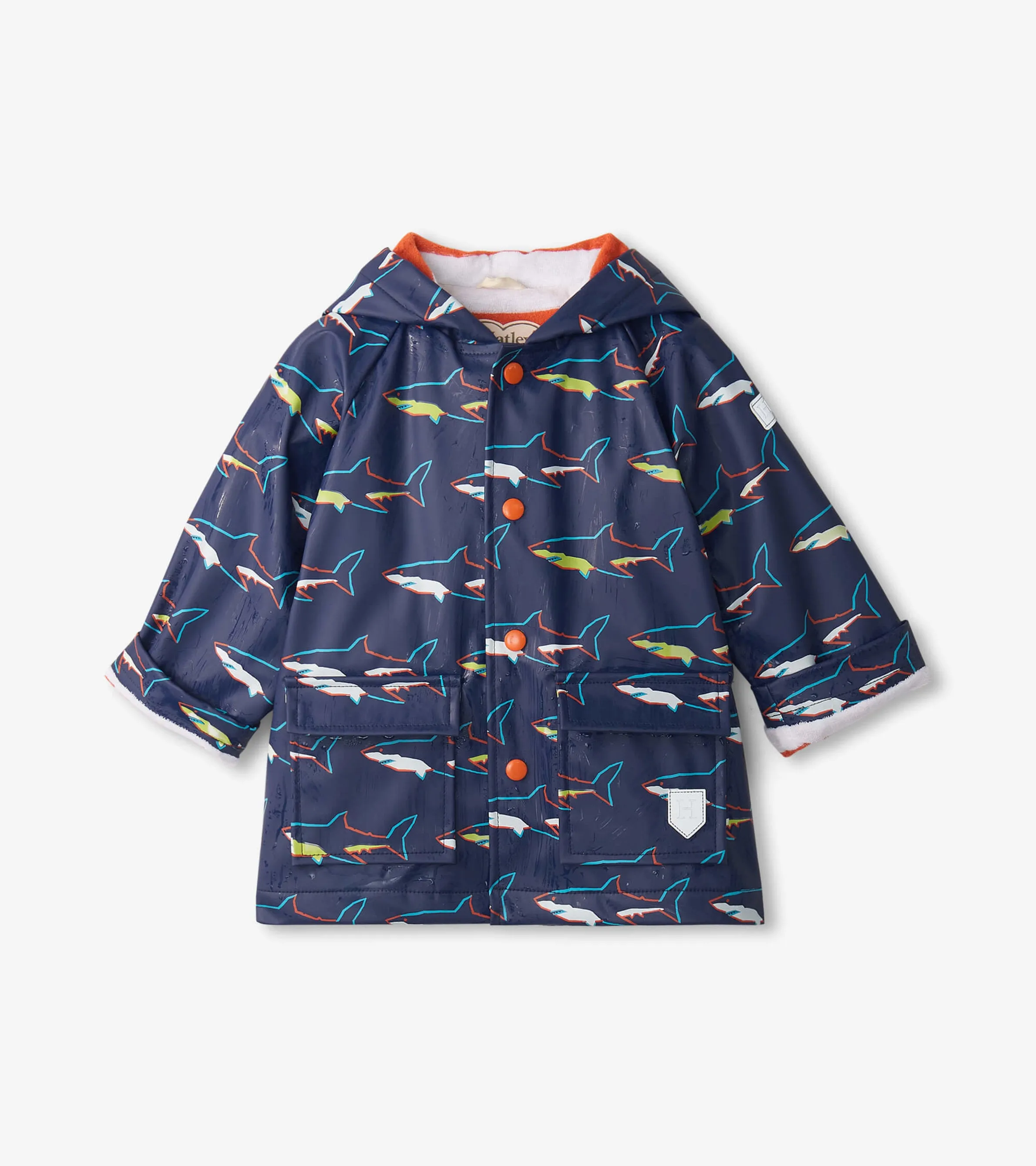 Baby & Toddler Boys Sharks Button-Up Rain Jacket -Hatley