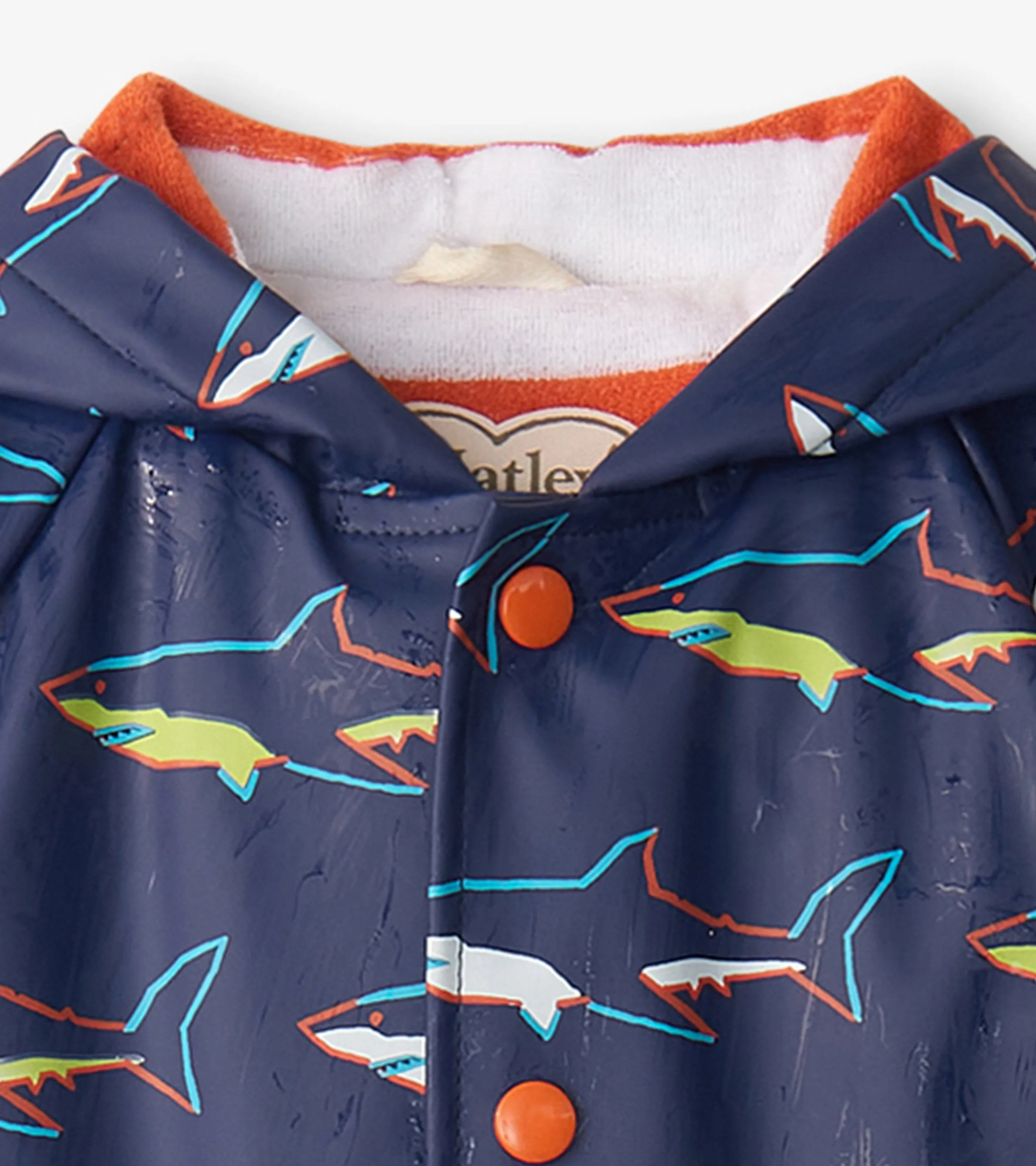 Baby & Toddler Boys Sharks Button-Up Rain Jacket -Hatley