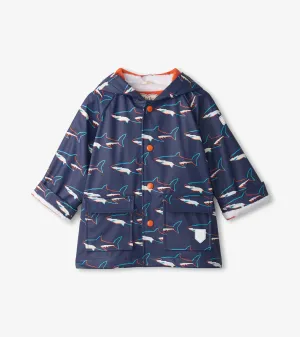 Baby & Toddler Boys Sharks Button-Up Rain Jacket -Hatley