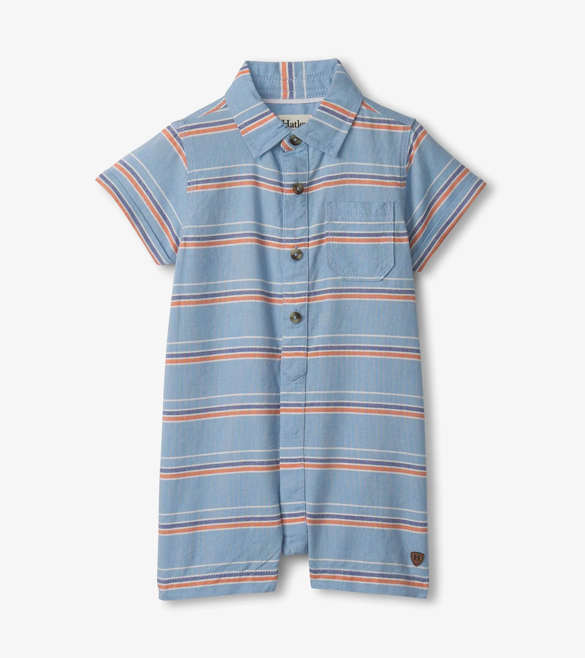 Baby & Toddler Boys Striped Blue Woven Romper -Hatley