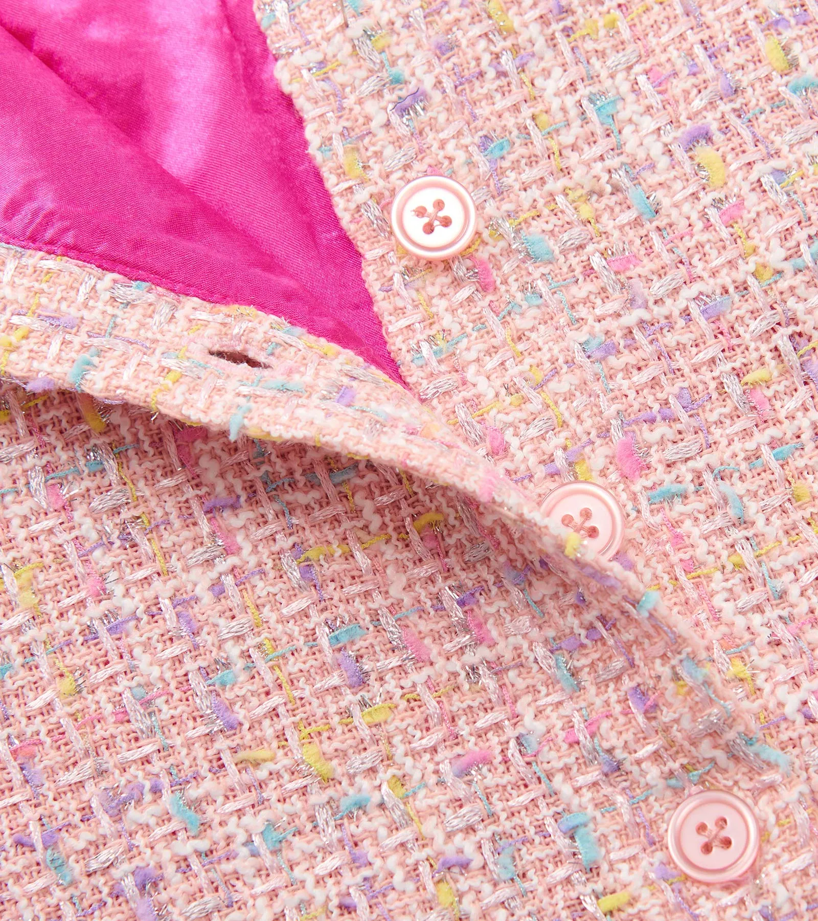 Baby & Toddler Girls Aurora Pink Tweed Faux Fur Trim Dress -Hatley