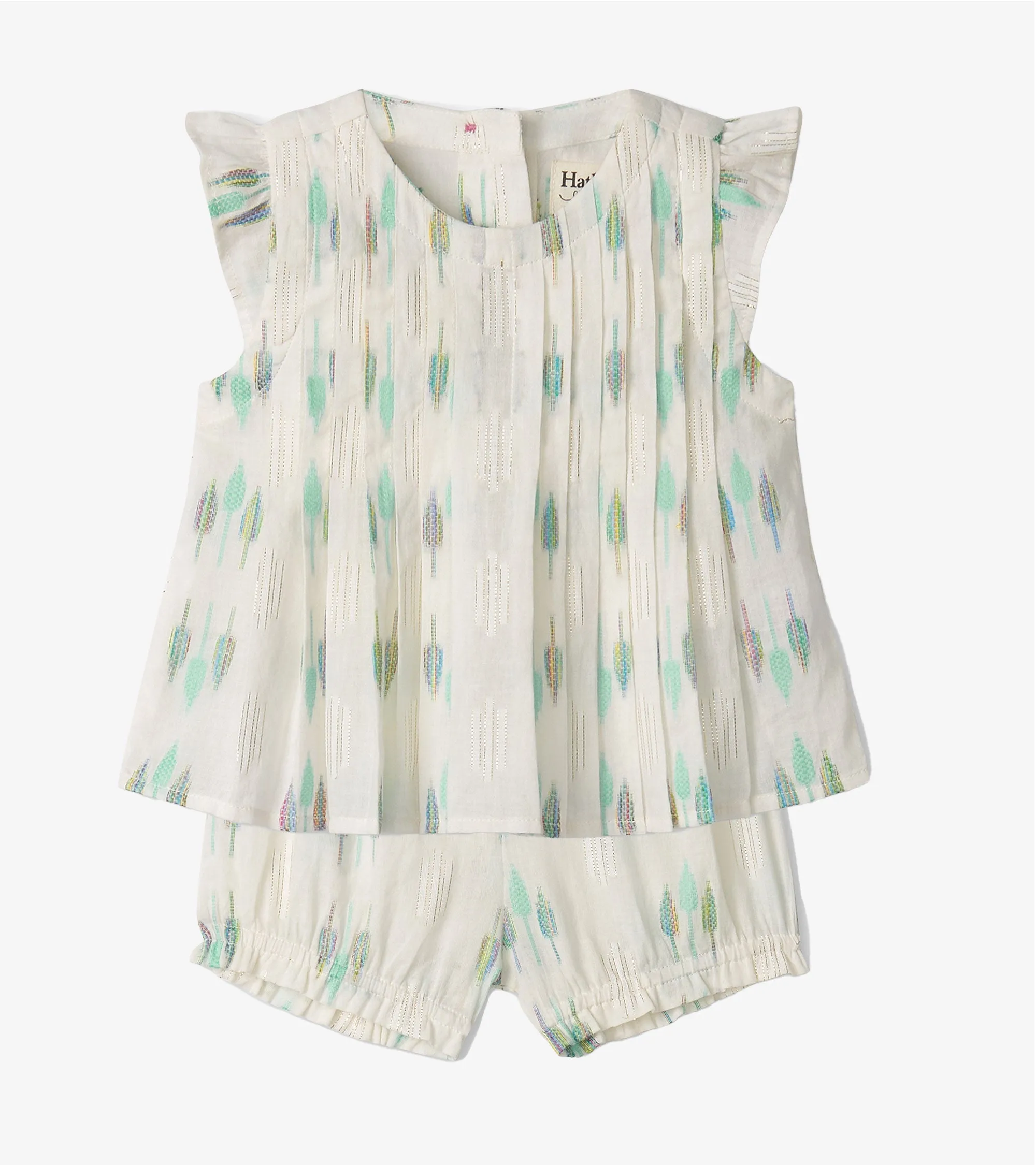 Baby & Toddler Girls Blue Feathers Pin Tuck Tup & Bloomer Set -Hatley