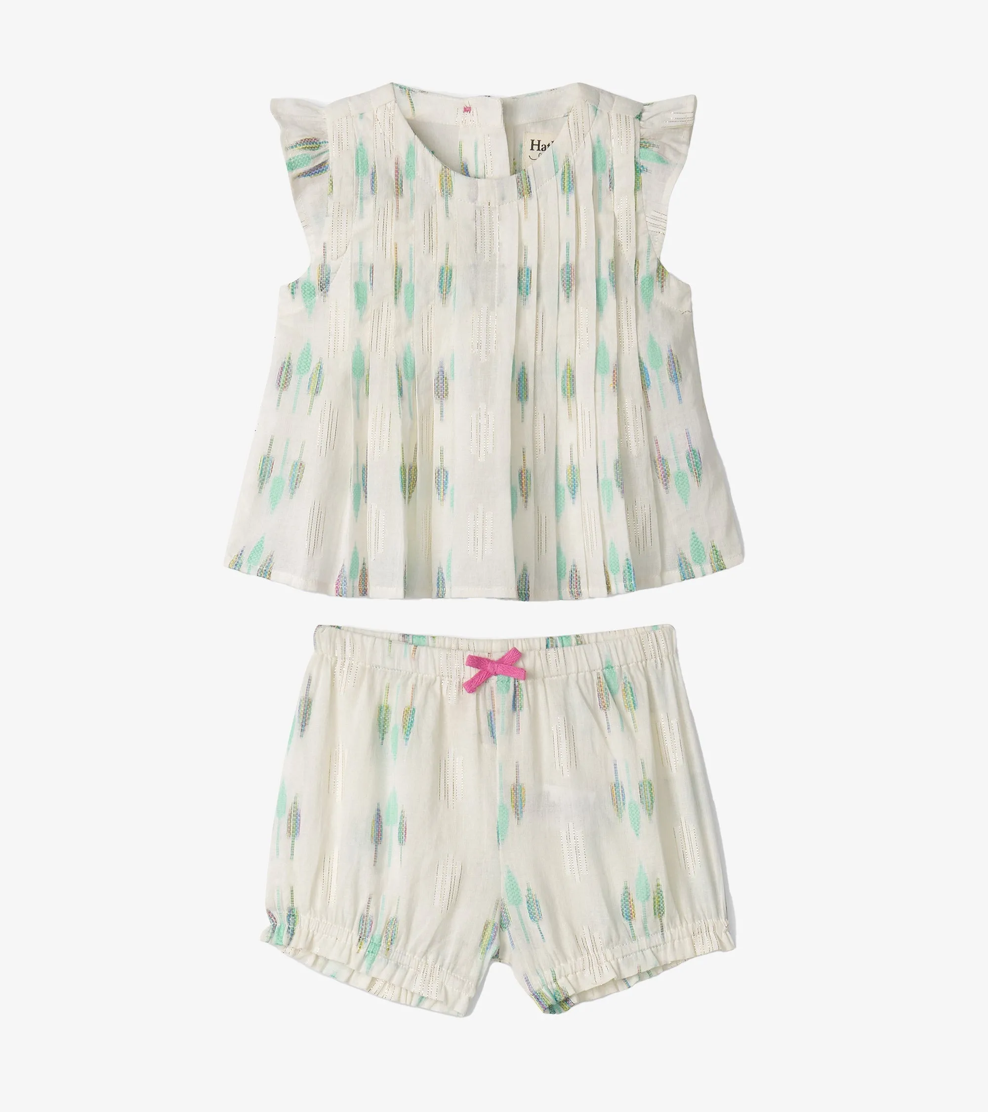 Baby & Toddler Girls Blue Feathers Pin Tuck Tup & Bloomer Set -Hatley
