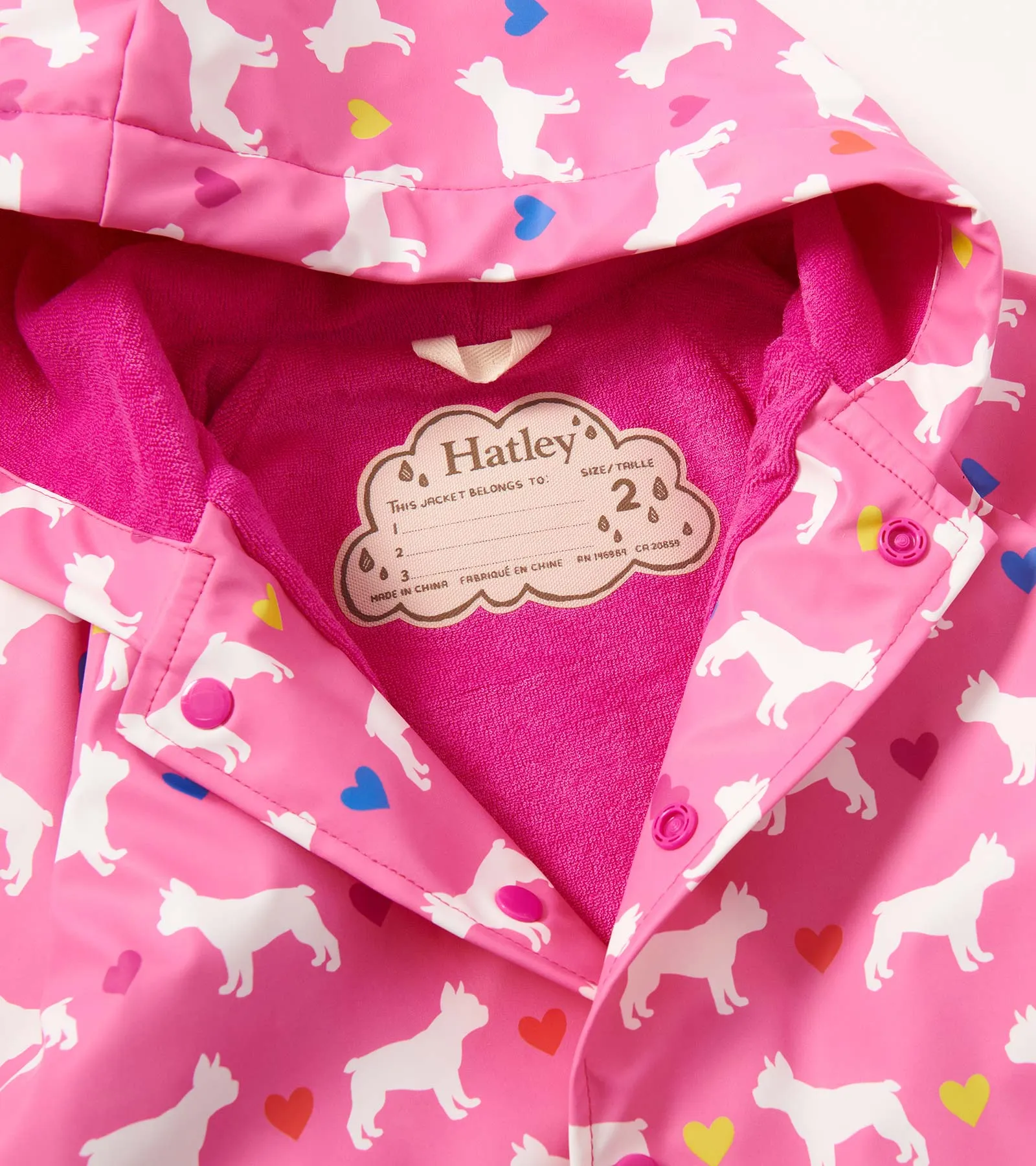 Baby & Toddler Girls French Bulldogs Button-Up Rain Jacket -Hatley