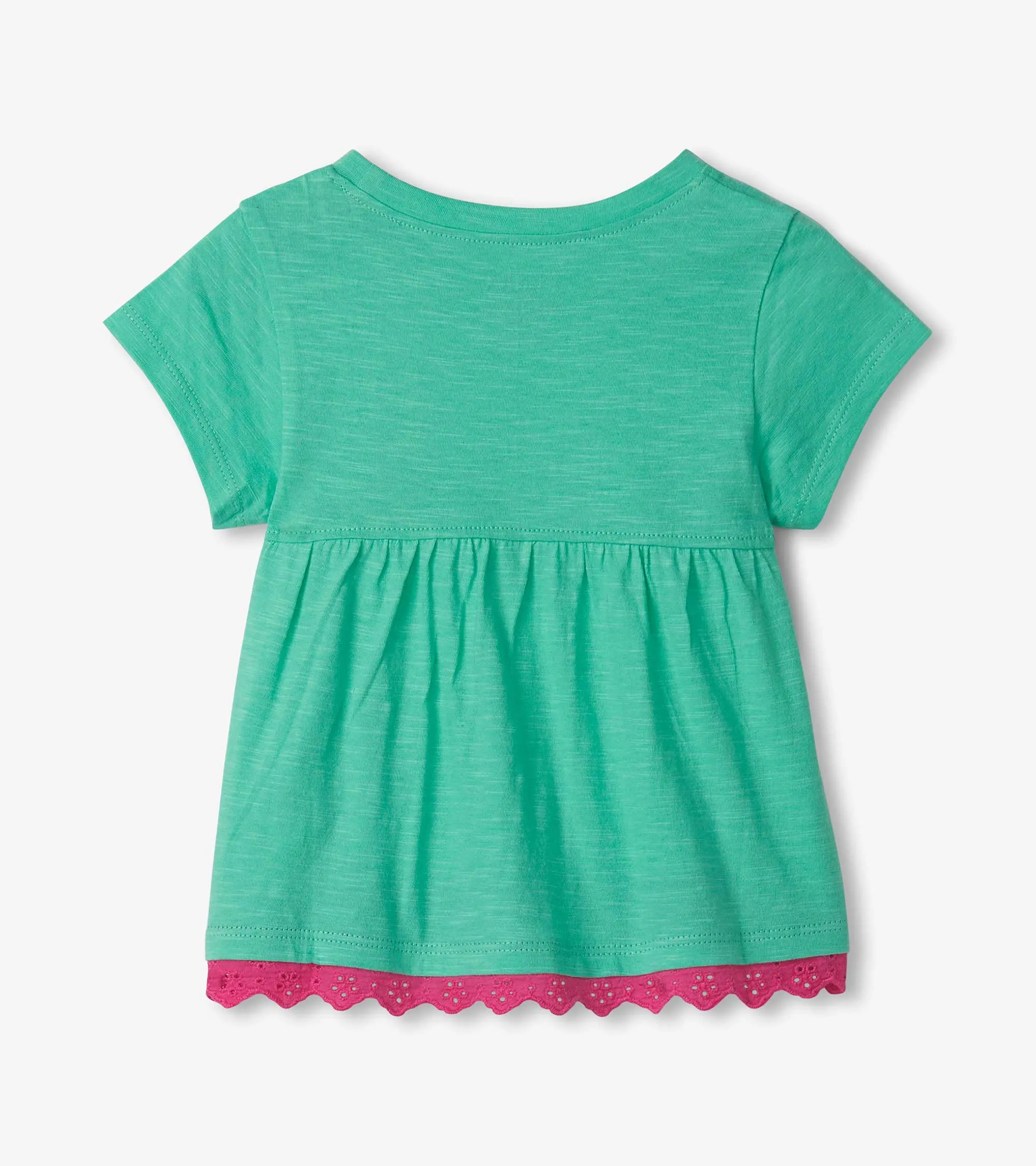 Baby & Toddler Girls Green Giraffe Eyelet Trim T-Shirt -Hatley