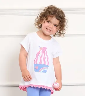 Baby & Toddler Girls Ice Cream Sundae Eyelet Trim T-Shirt -Hatley