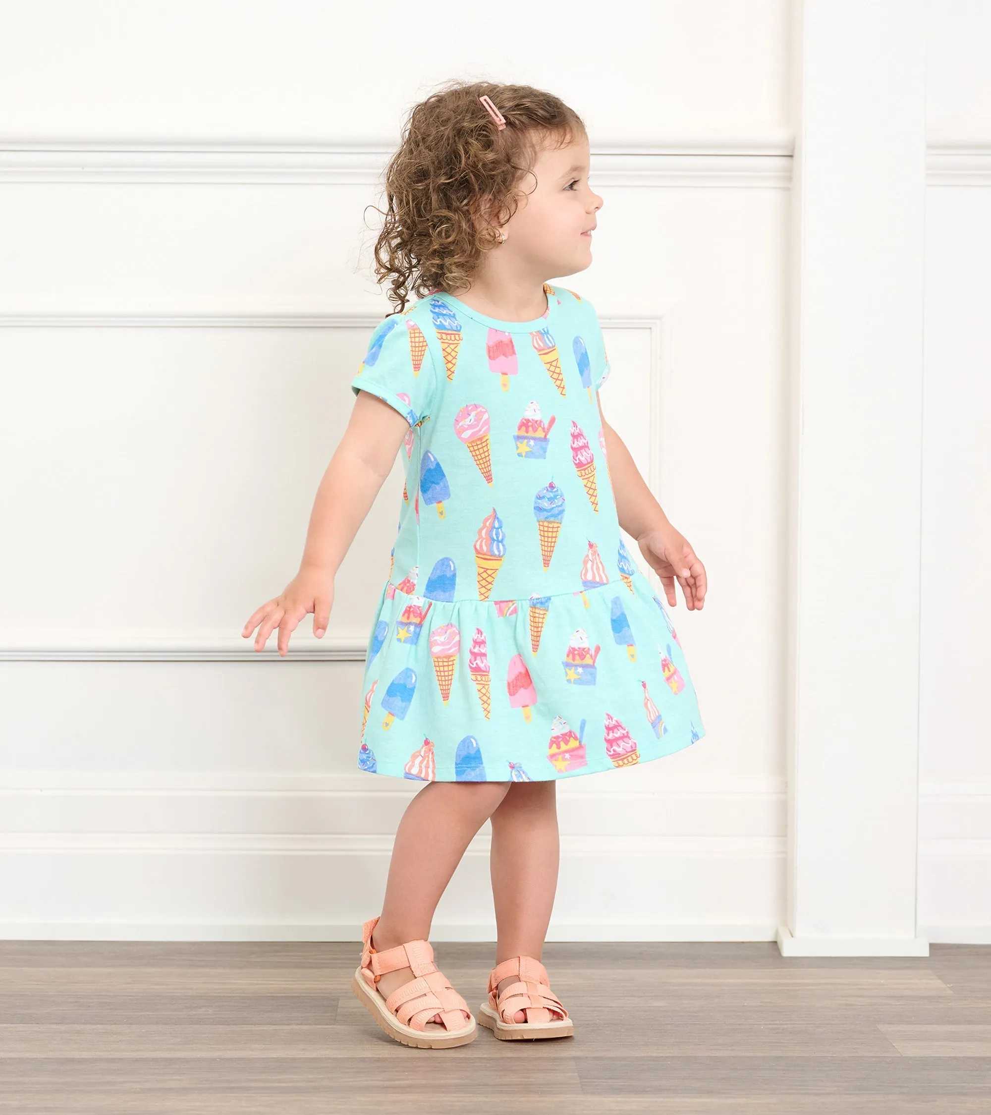Baby & Toddler Girls Ice Cream Treats Gathered Dress -Hatley
