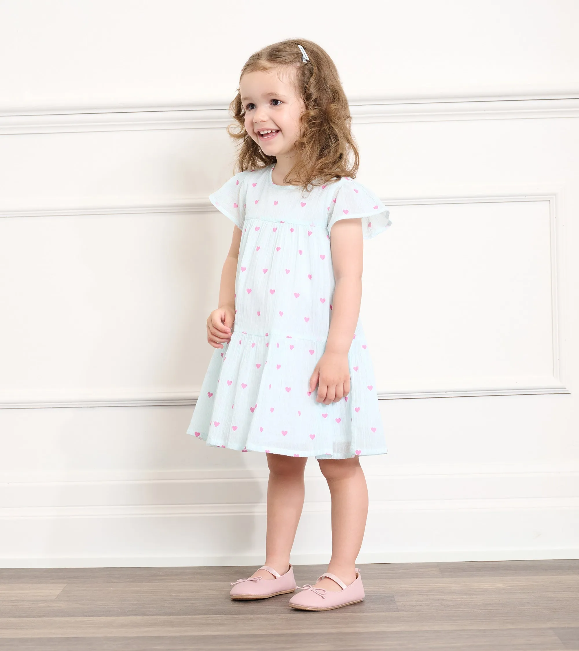 Baby & Toddler Girls Little Hearts Woven Puff Dress -Hatley
