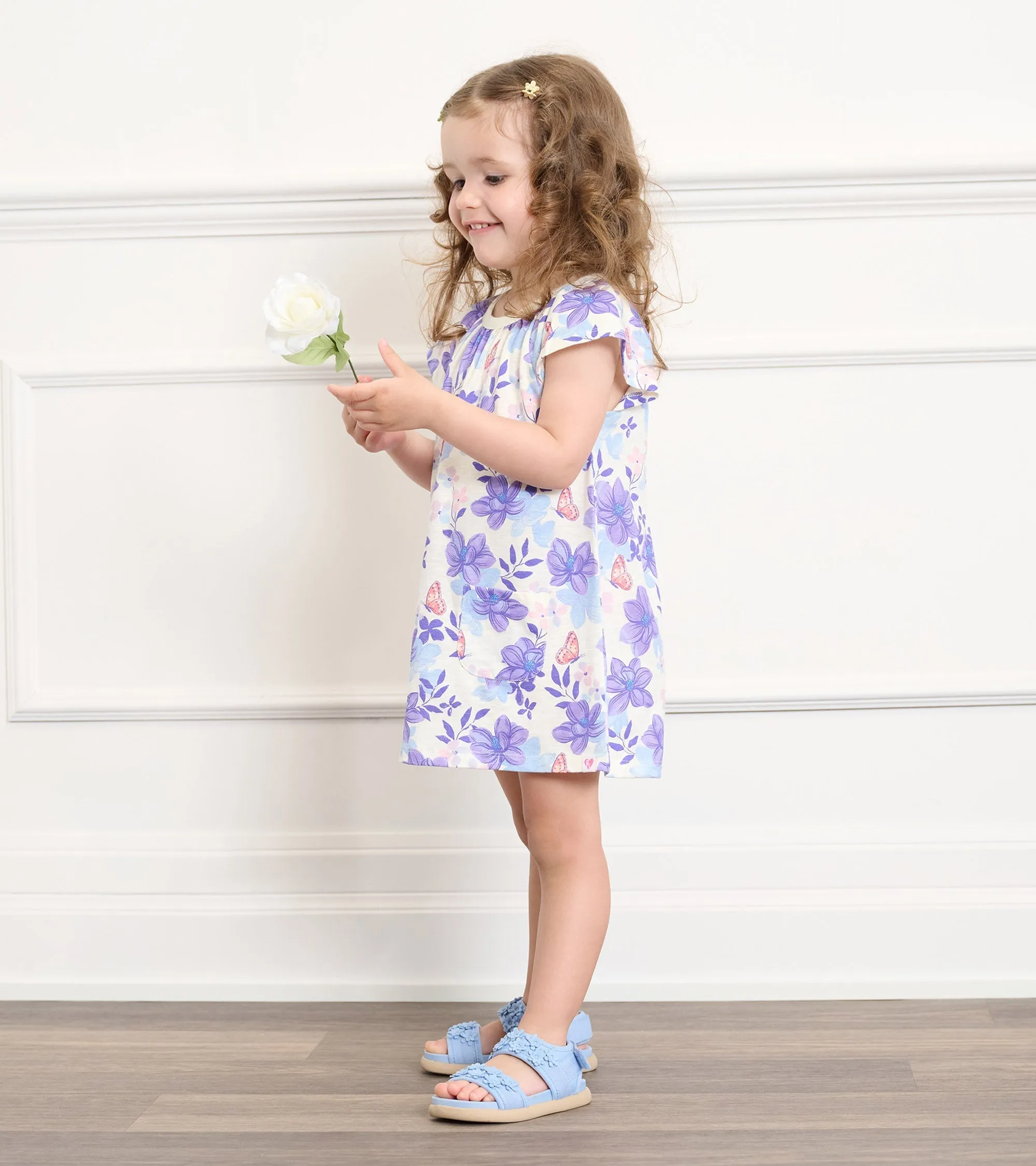 Baby & Toddler Girls Painted Magnolias Easy Raglan Dress -Hatley