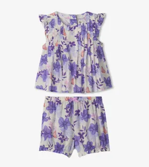Baby & Toddler Girls Painted Magnolias Pin Tuck Tup & Bloomer Set -Hatley