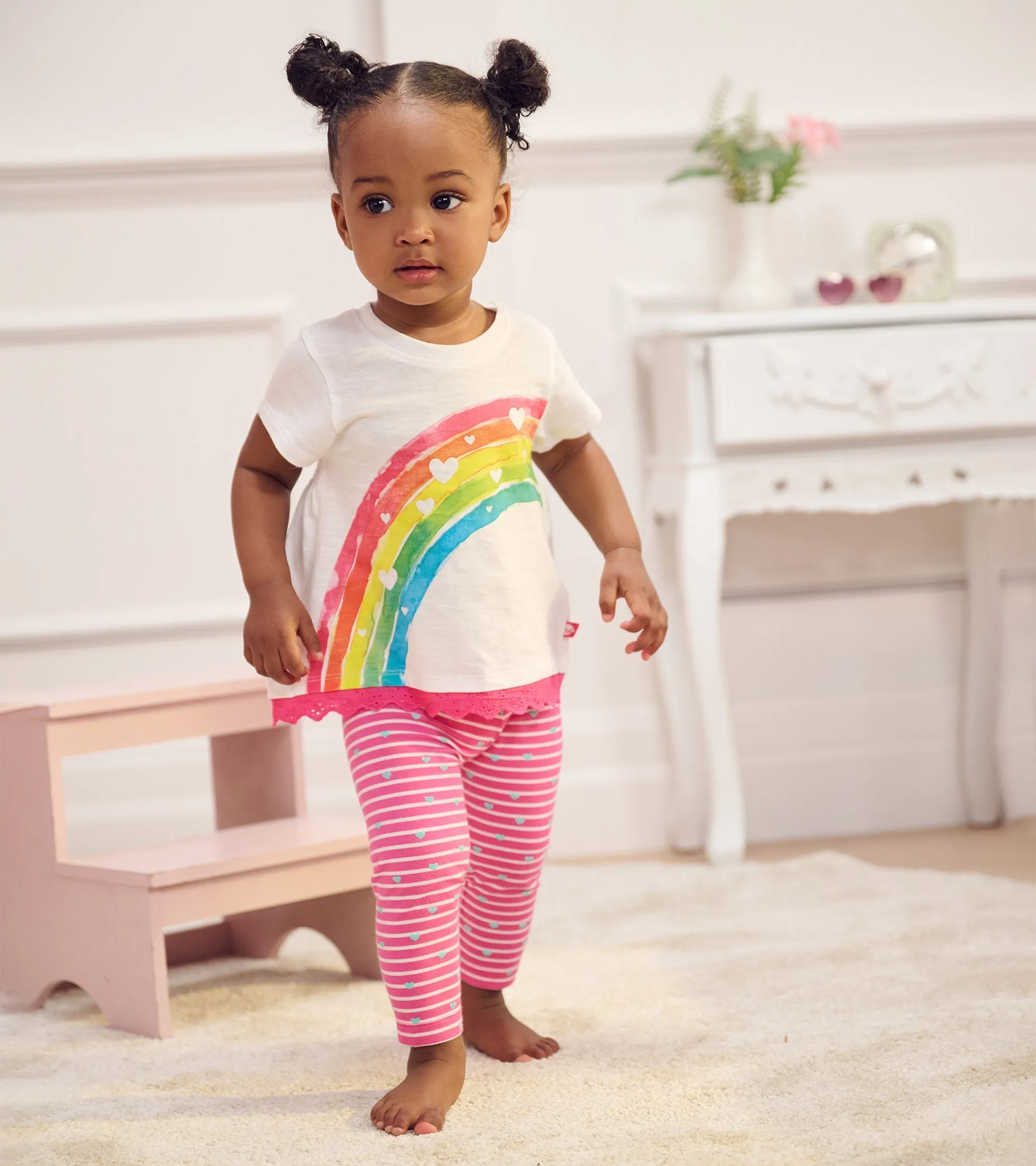 Baby & Toddler Girls Rainbow Eyelet Eyelet Trim T-Shirt -Hatley