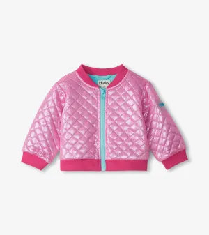 Baby & Toddler Girls Rose Violet Metallic Bomber Jacket -Hatley