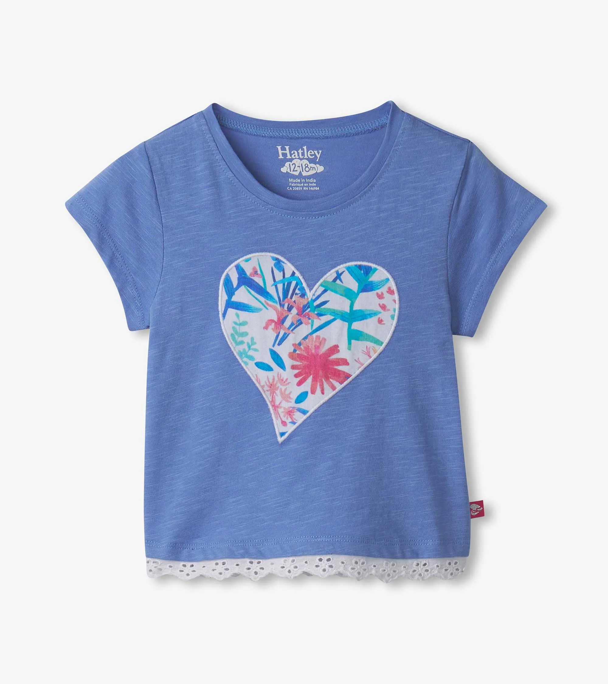 Baby & Toddler Girls Wild Flower Heart Eyelet Trim T-Shirt -Hatley