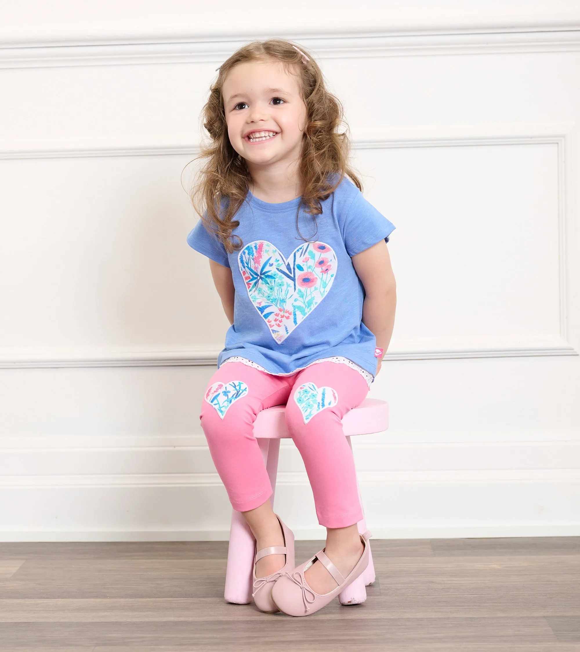 Baby & Toddler Girls Wild Flower Heart Eyelet Trim T-Shirt -Hatley