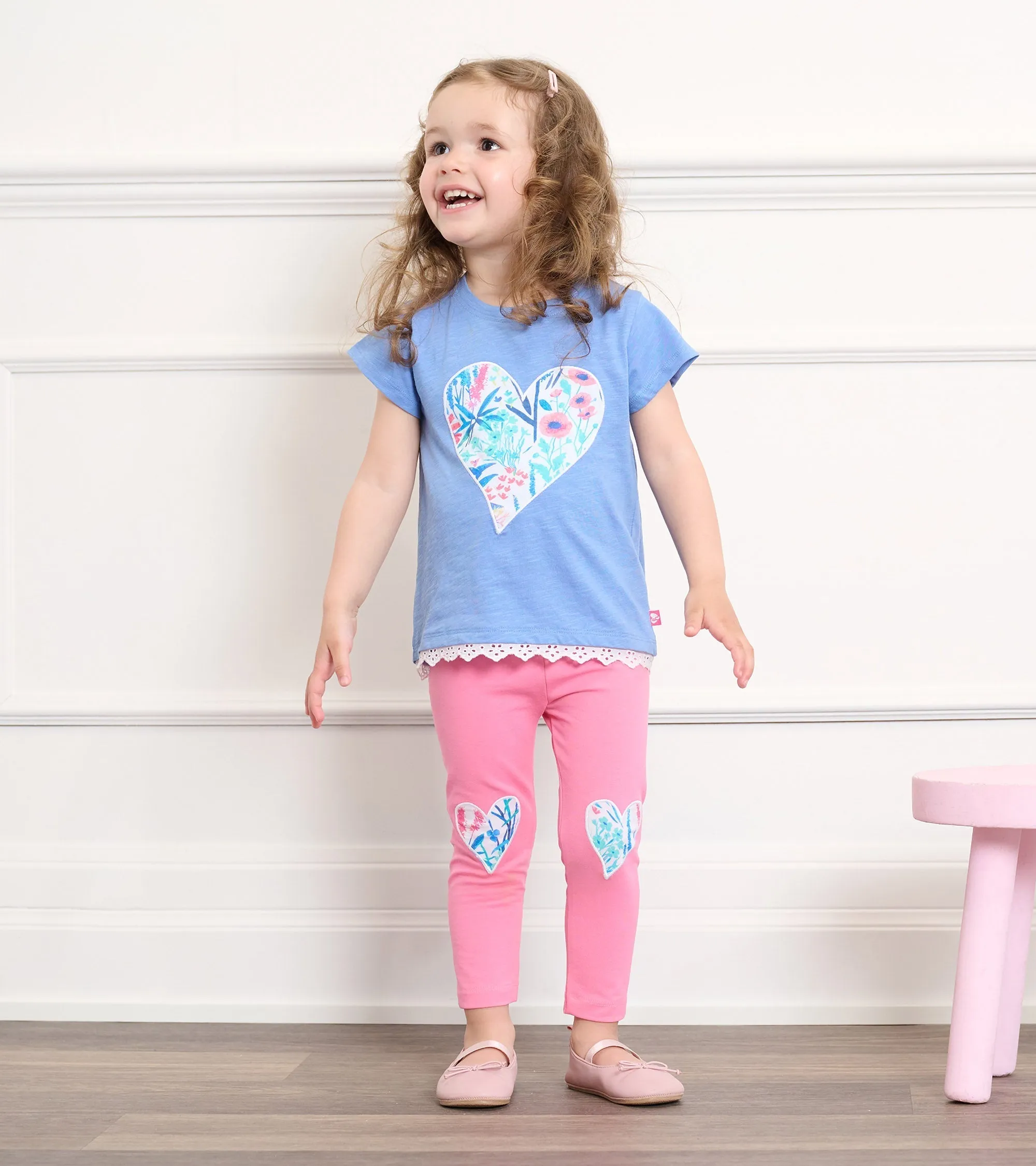 Baby & Toddler Girls Wild Flower Heart Eyelet Trim T-Shirt -Hatley