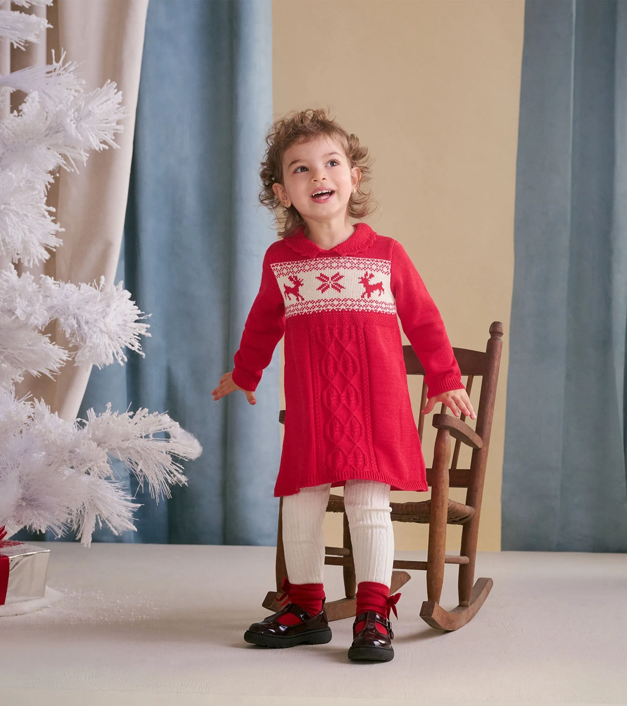 Baby & Toddler Holiday Cable Knit Sweater Dress -Hatley