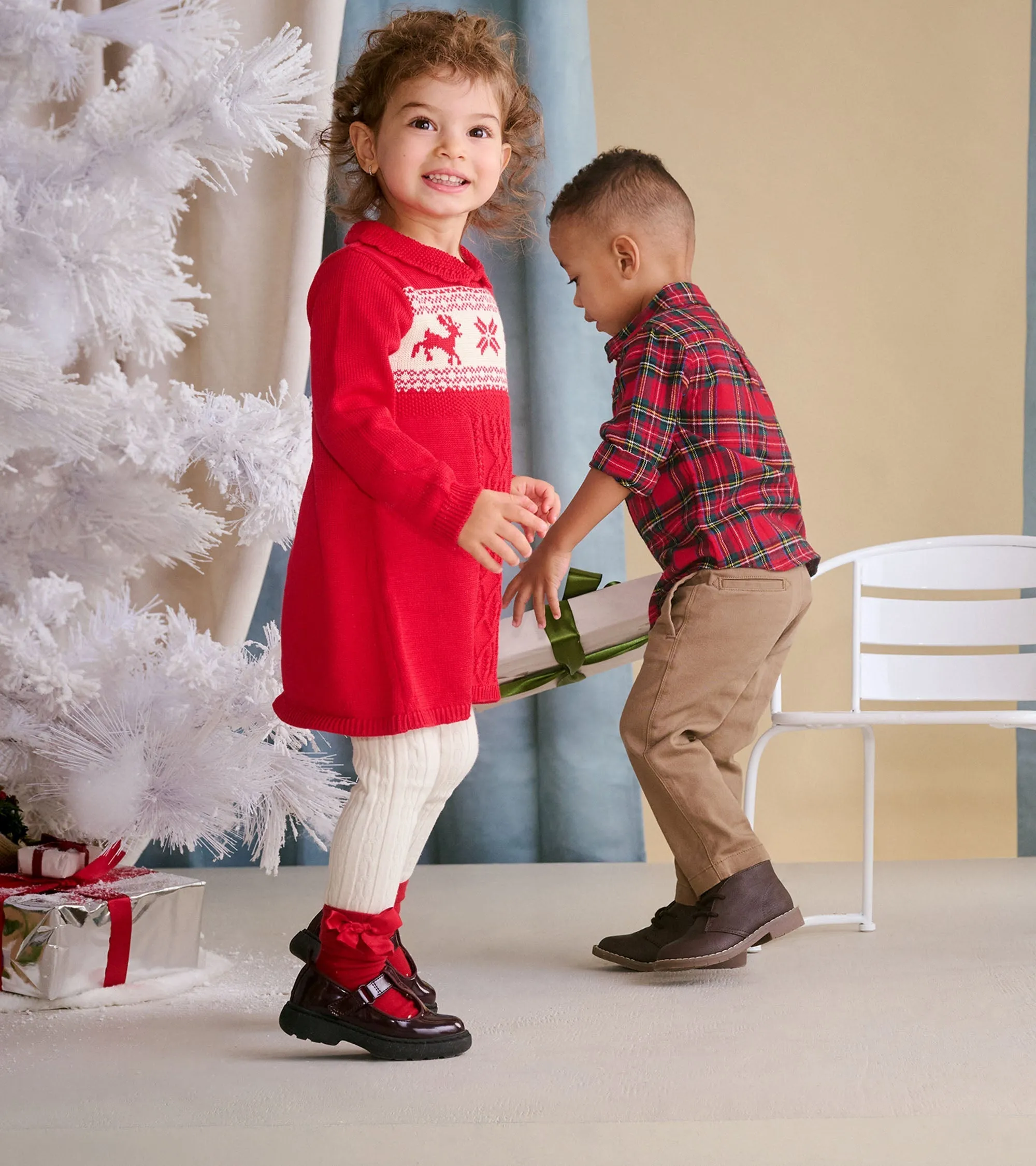 Baby & Toddler Holiday Cable Knit Sweater Dress -Hatley