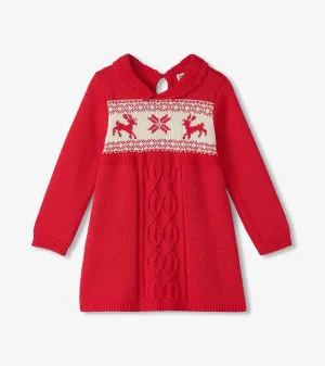 Baby & Toddler Holiday Cable Knit Sweater Dress -Hatley