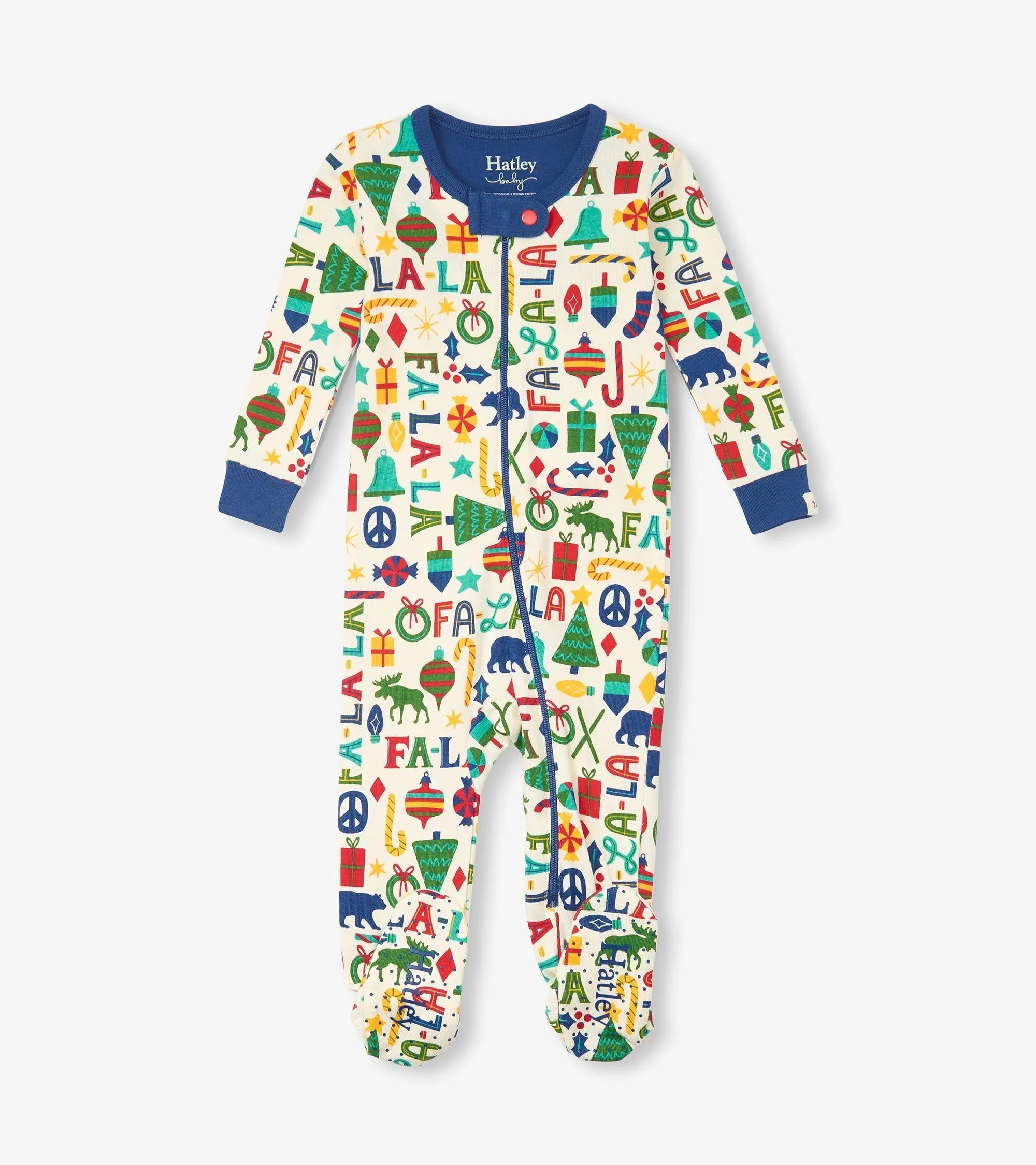 Baby Blue Falala Cotton Footed Sleeper -Hatley