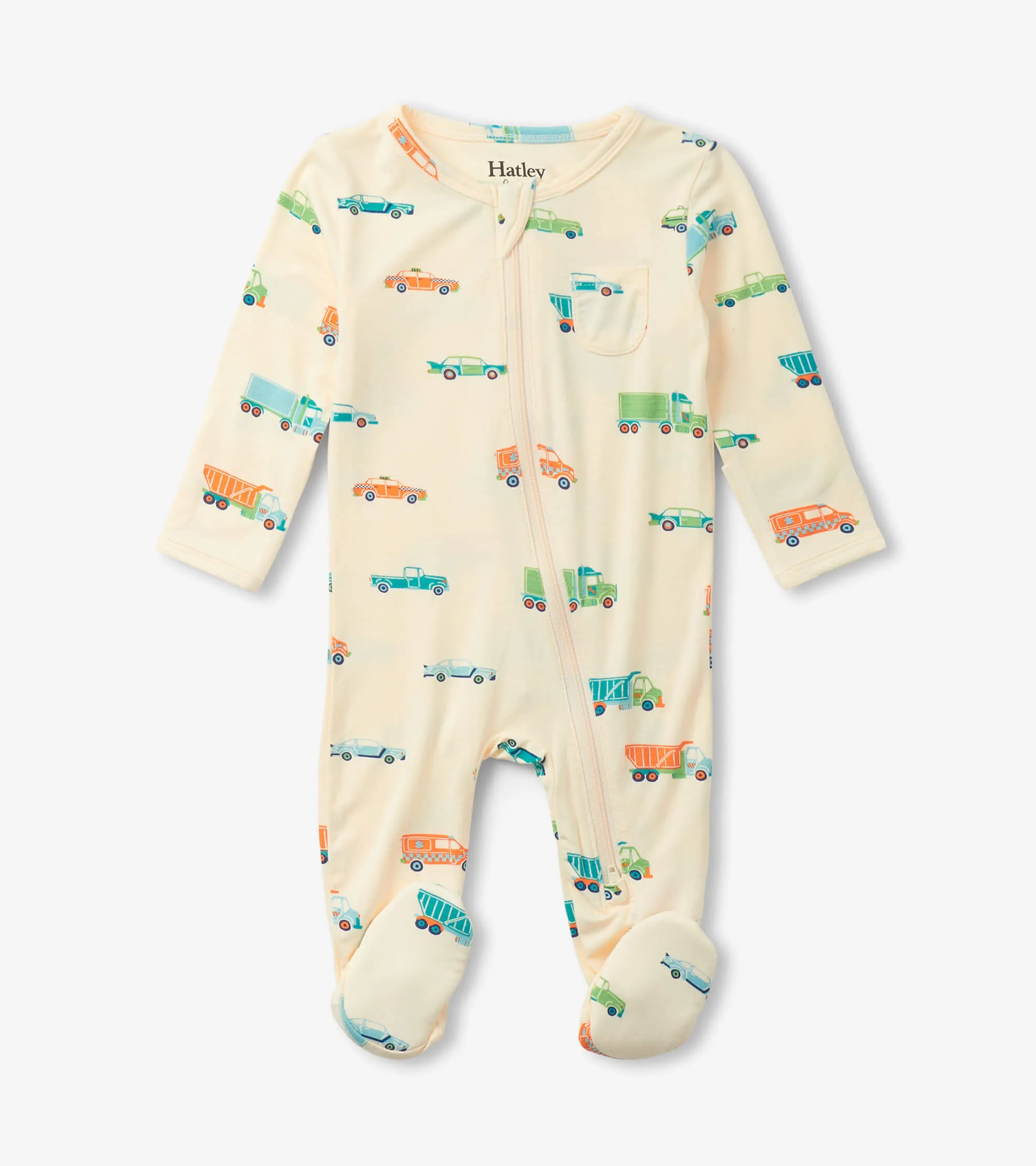 Baby Boys Dinky Cars Footed Sleeper -Hatley